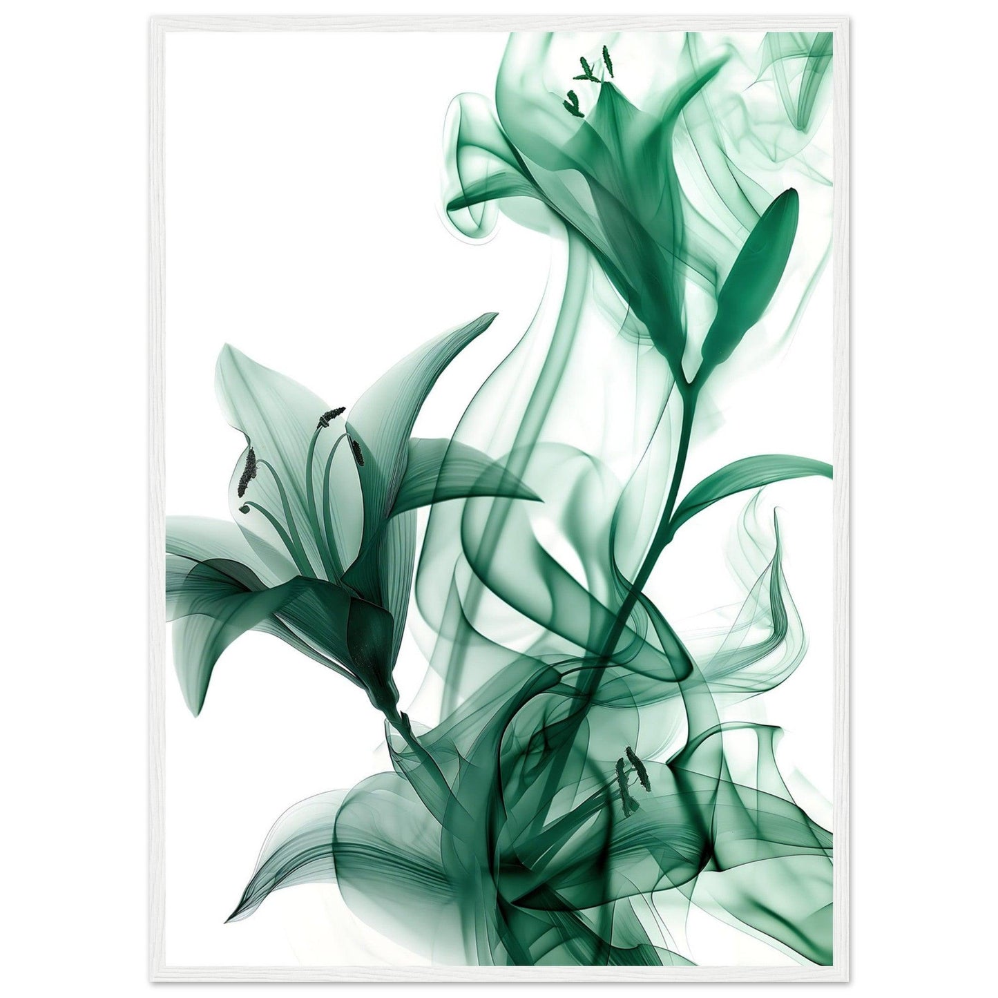 Earthly Verdant Green Smoke Blossom Poster - EcoFrameArt
