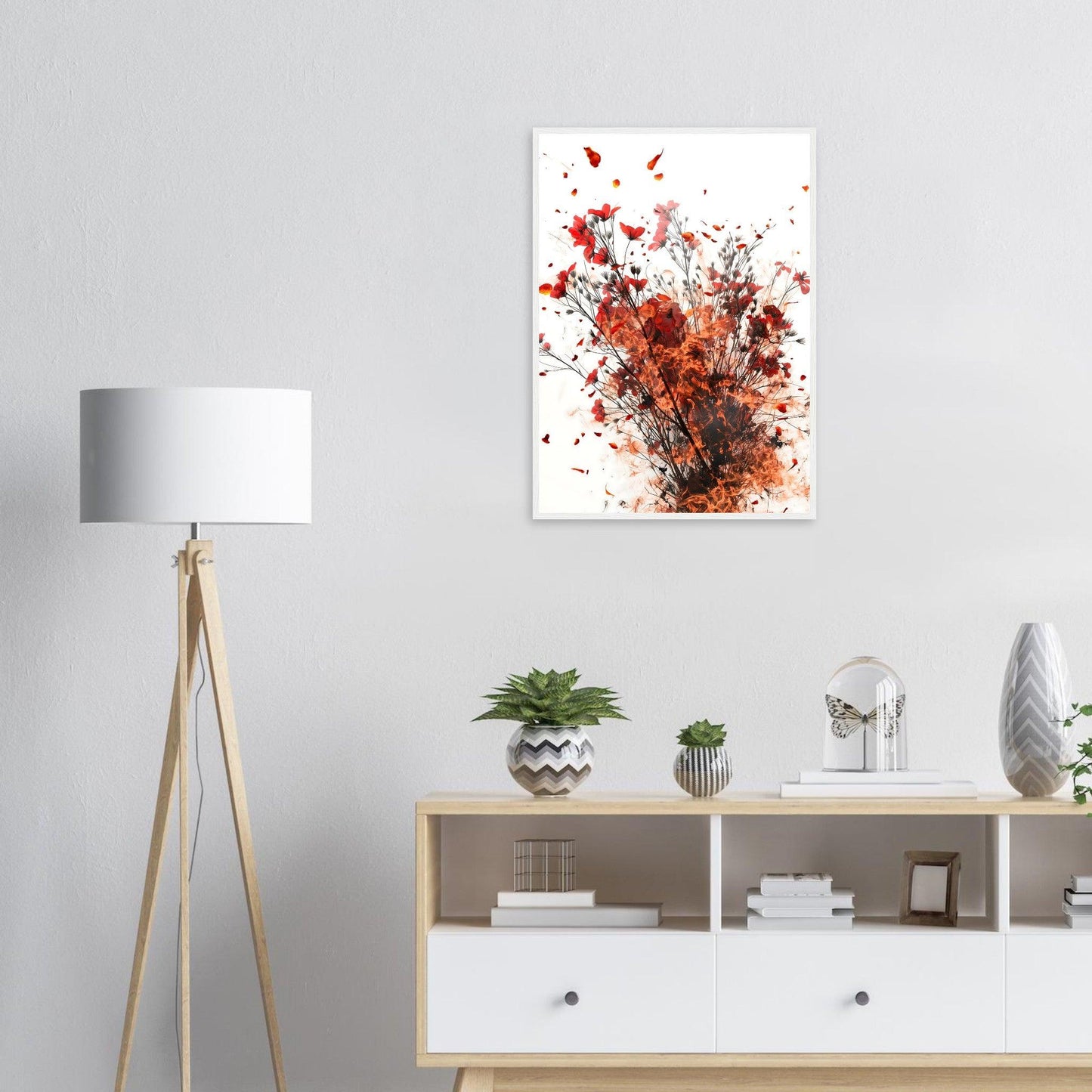 Ignite Red Smoke Flower Poster - EcoFrameArt