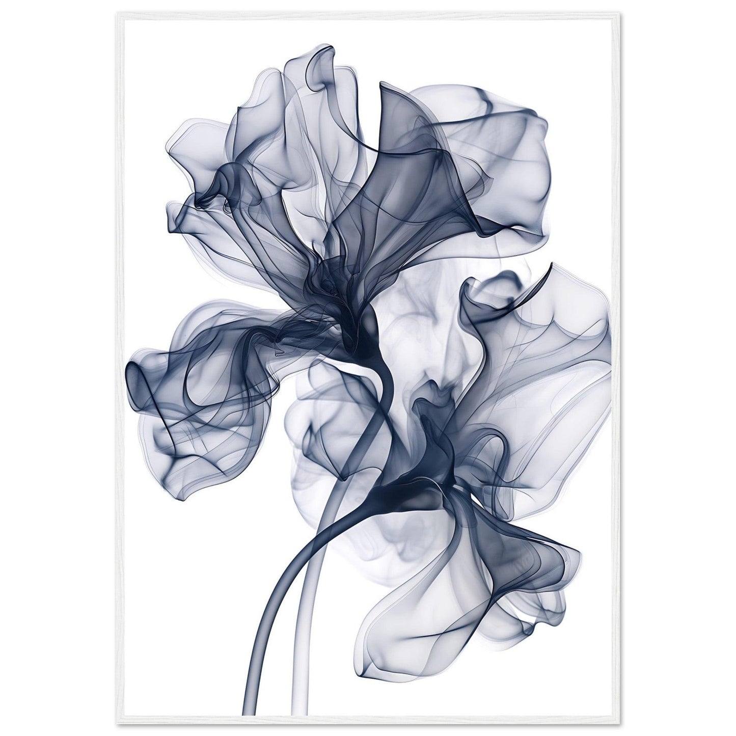 Deep Blue Smoke Flower Poster - EcoFrameArt