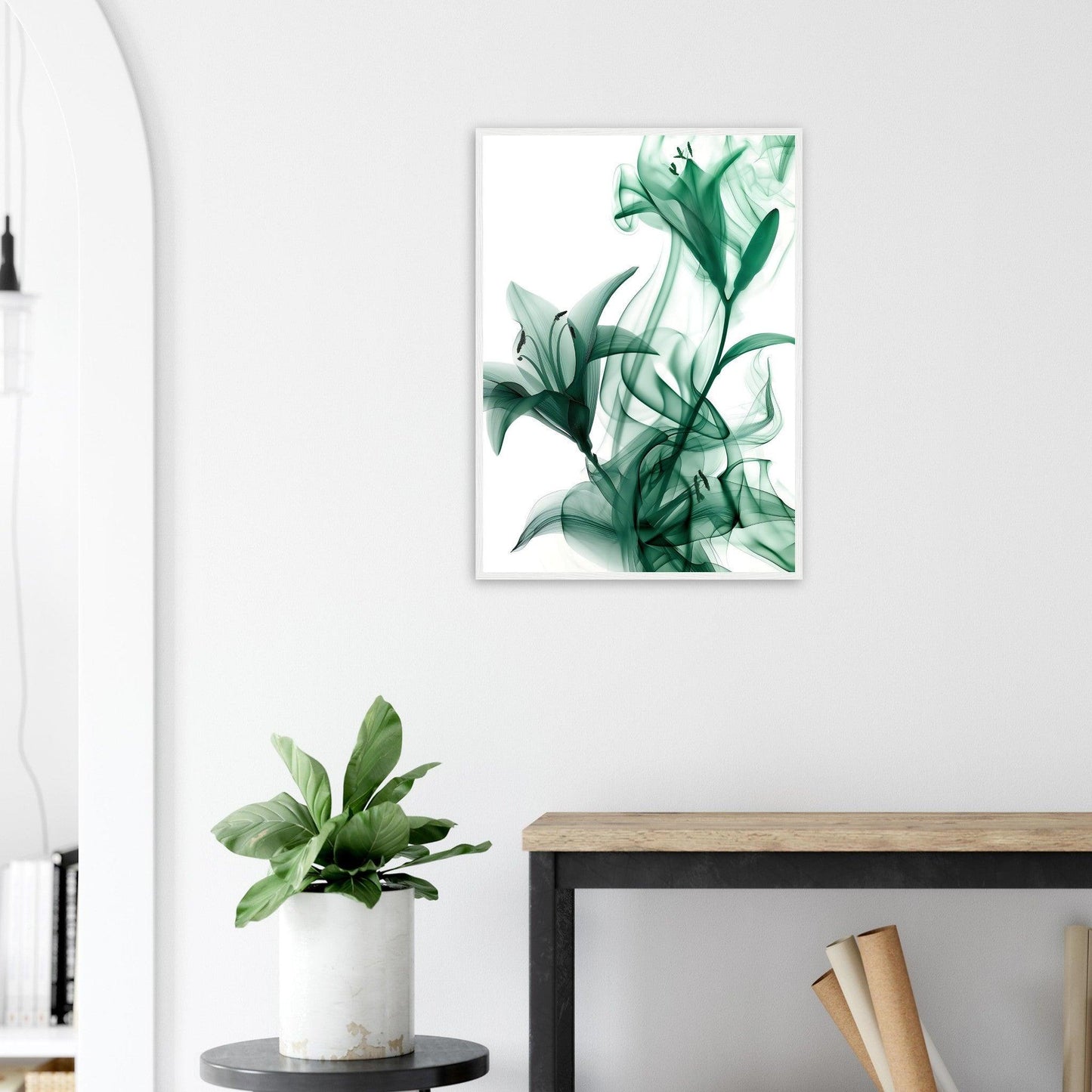Earthly Verdant Green Smoke Blossom Poster - EcoFrameArt