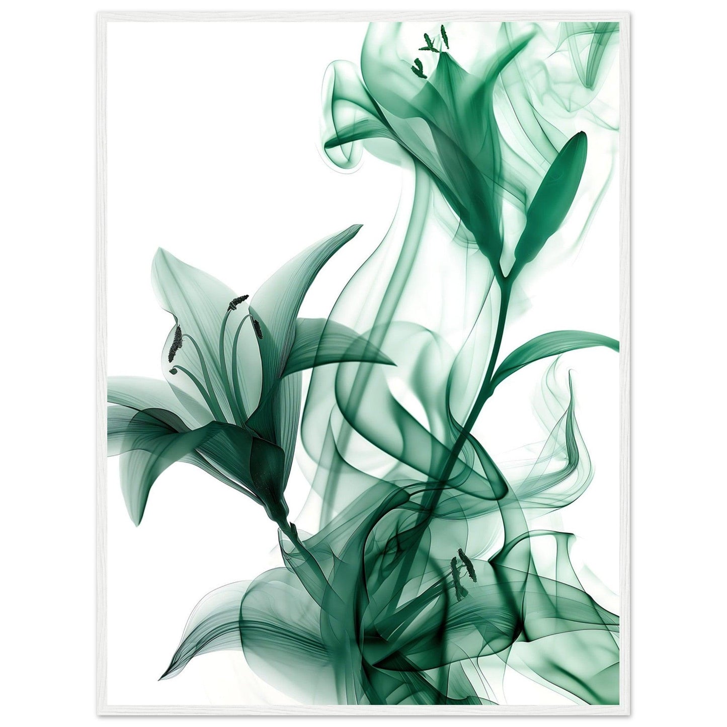 Earthly Verdant Green Smoke Blossom Poster - EcoFrameArt