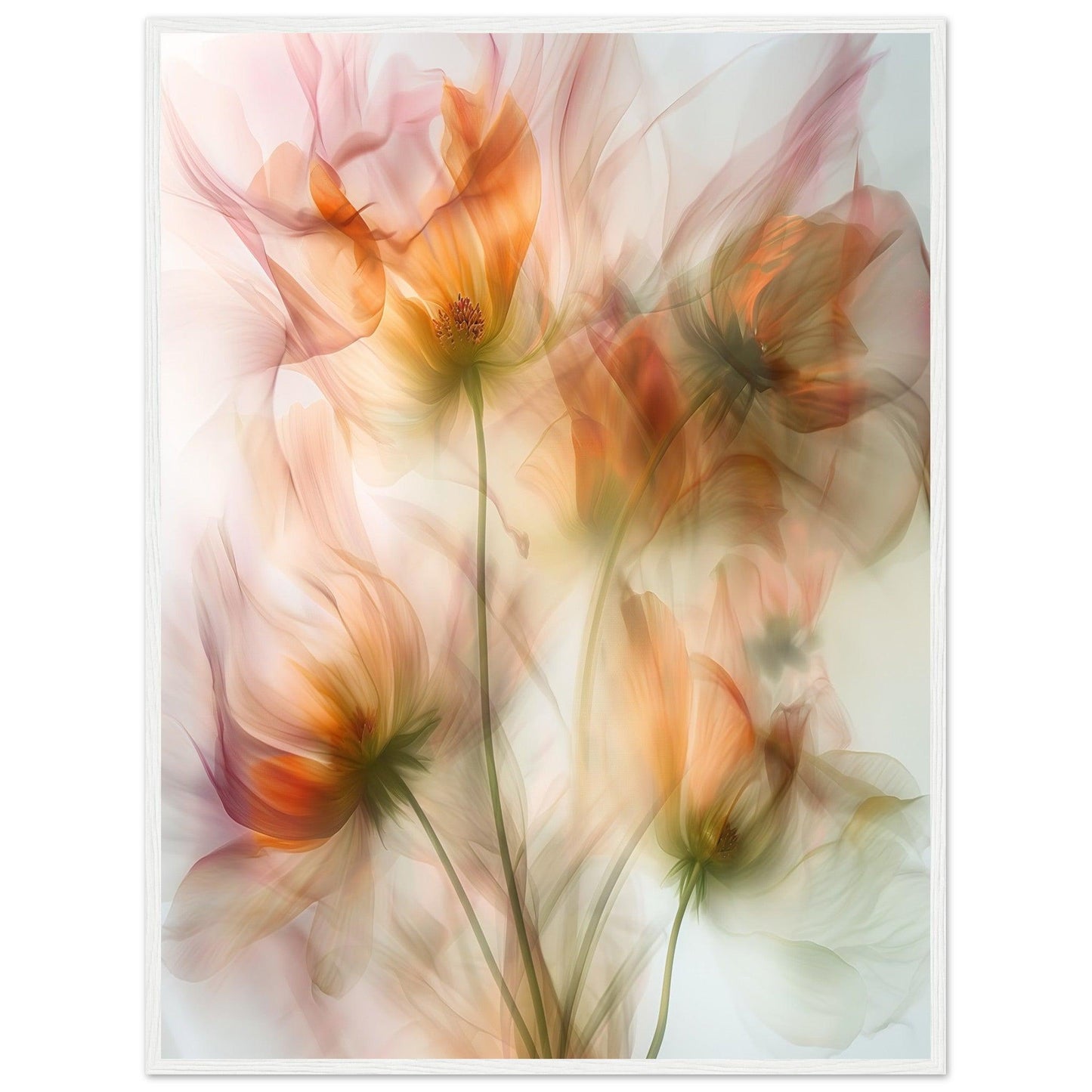 Warm Blossom Art, Premium Matte Paper, Wooden Frame - EcoFrameArt