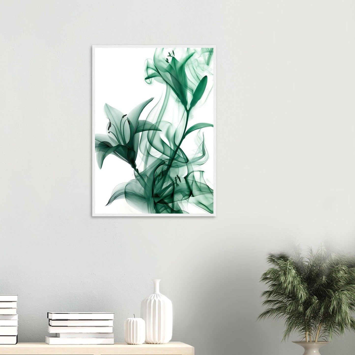 Earthly Verdant Green Smoke Blossom Poster - EcoFrameArt