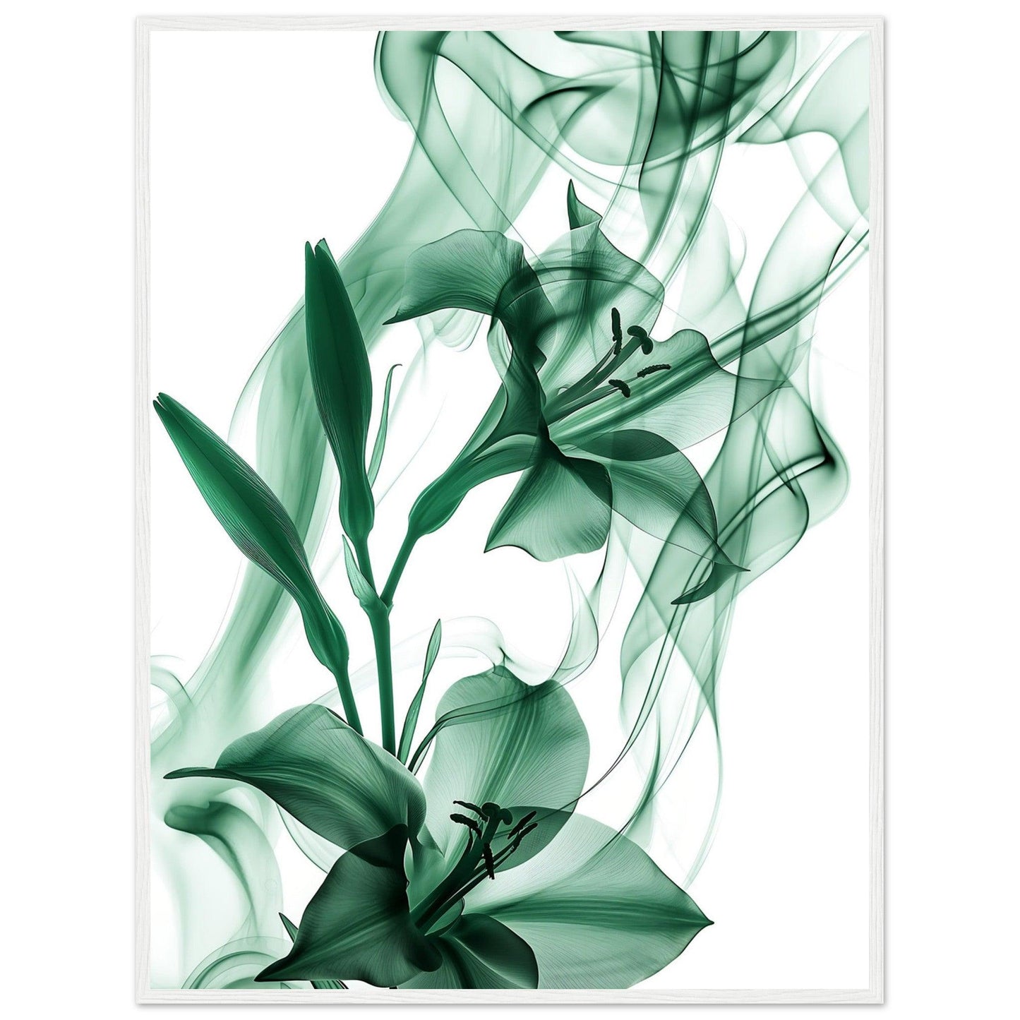 Earthly Verdant Green Smoke Blossom Poster - EcoFrameArt