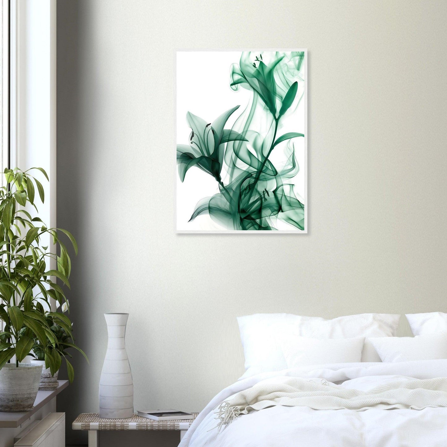 Earthly Verdant Green Smoke Blossom Poster - EcoFrameArt