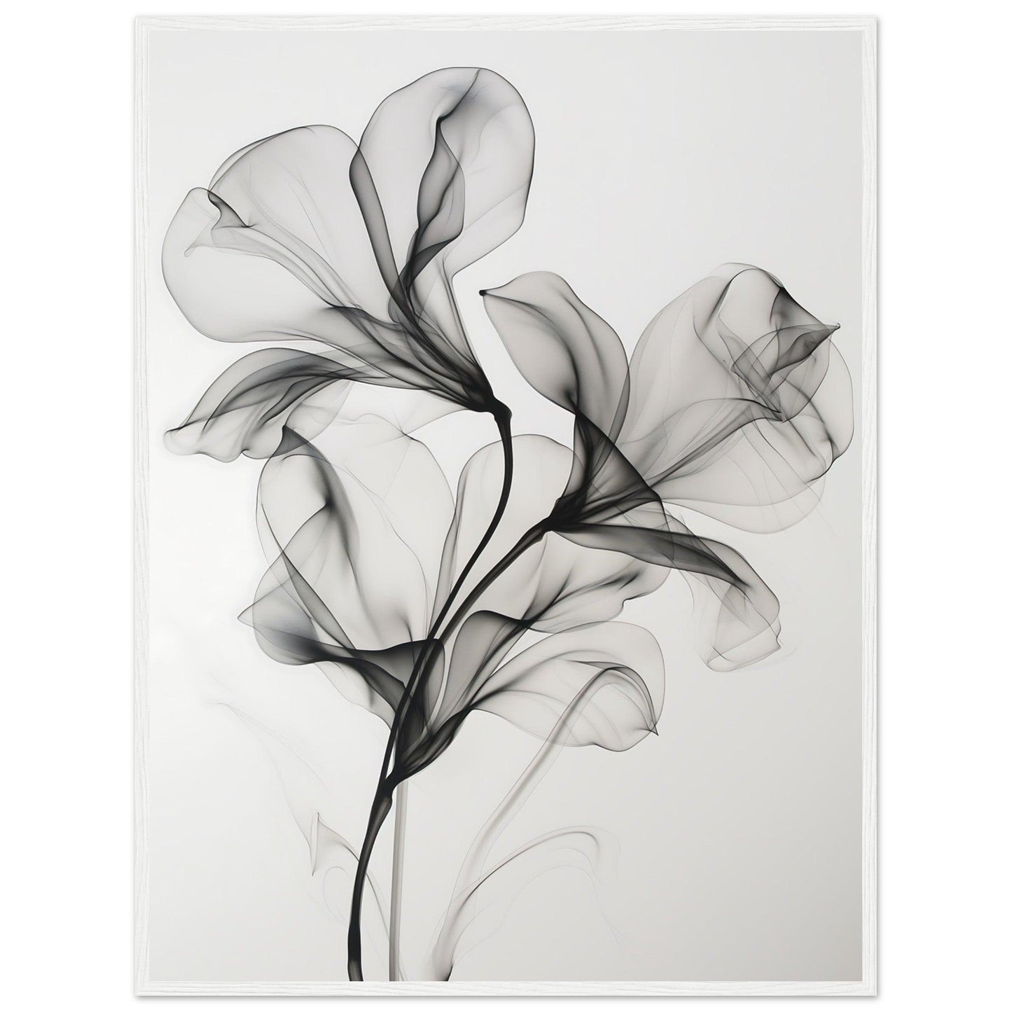 Elegant Black Smoke Flower Poster - EcoFrameArt