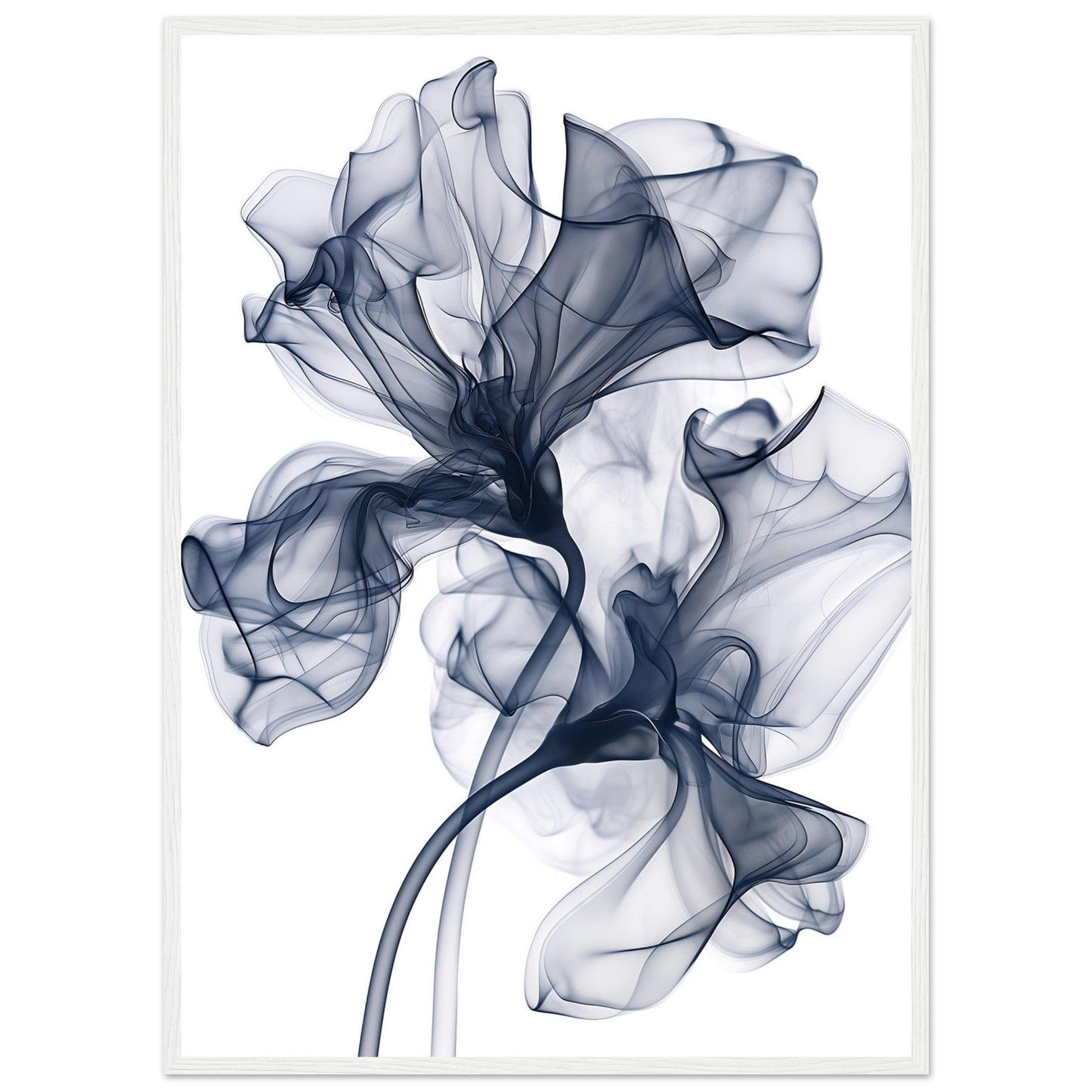 Deep Blue Smoke Flower Poster - EcoFrameArt