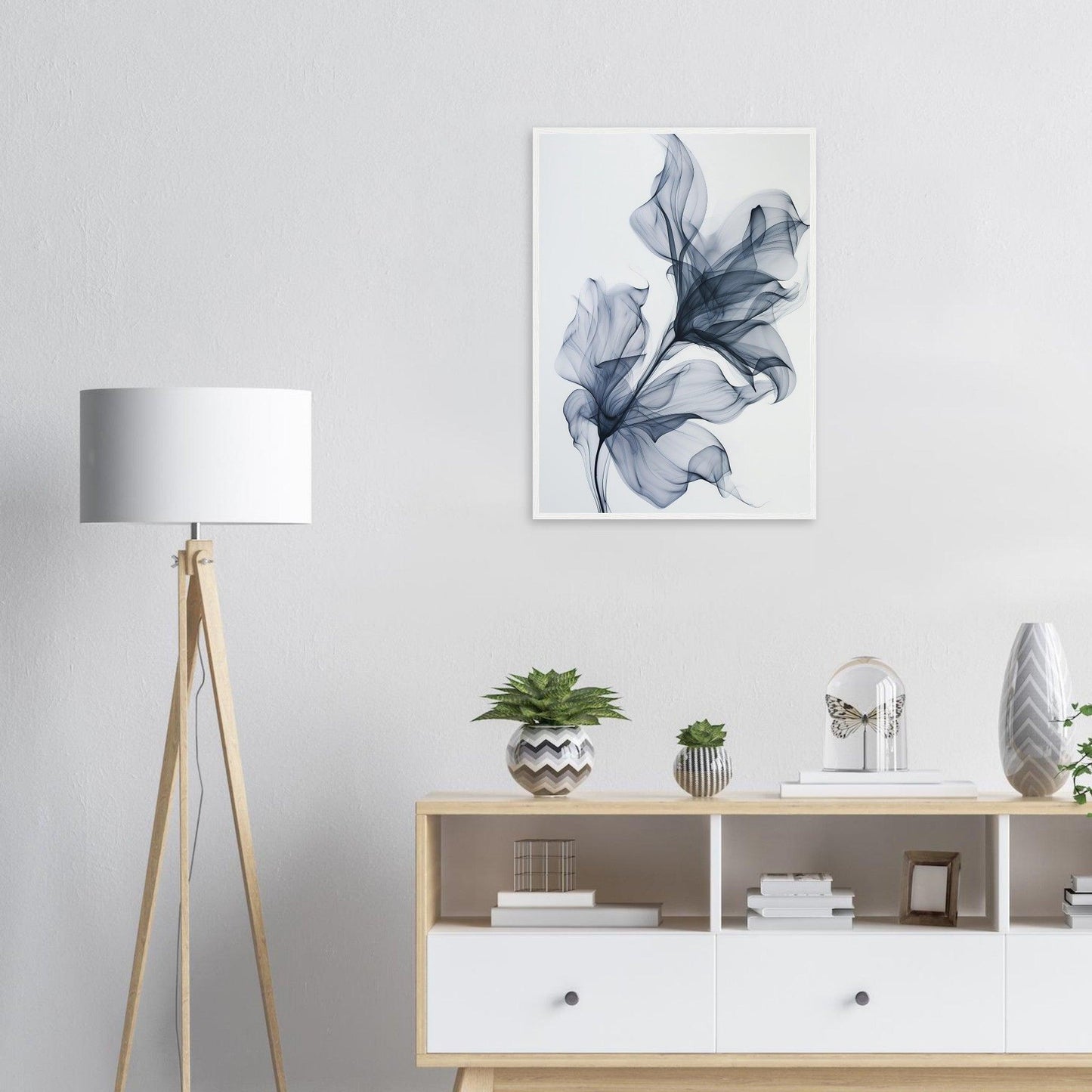 Deep Blue Smoke Flower Poster - EcoFrameArt