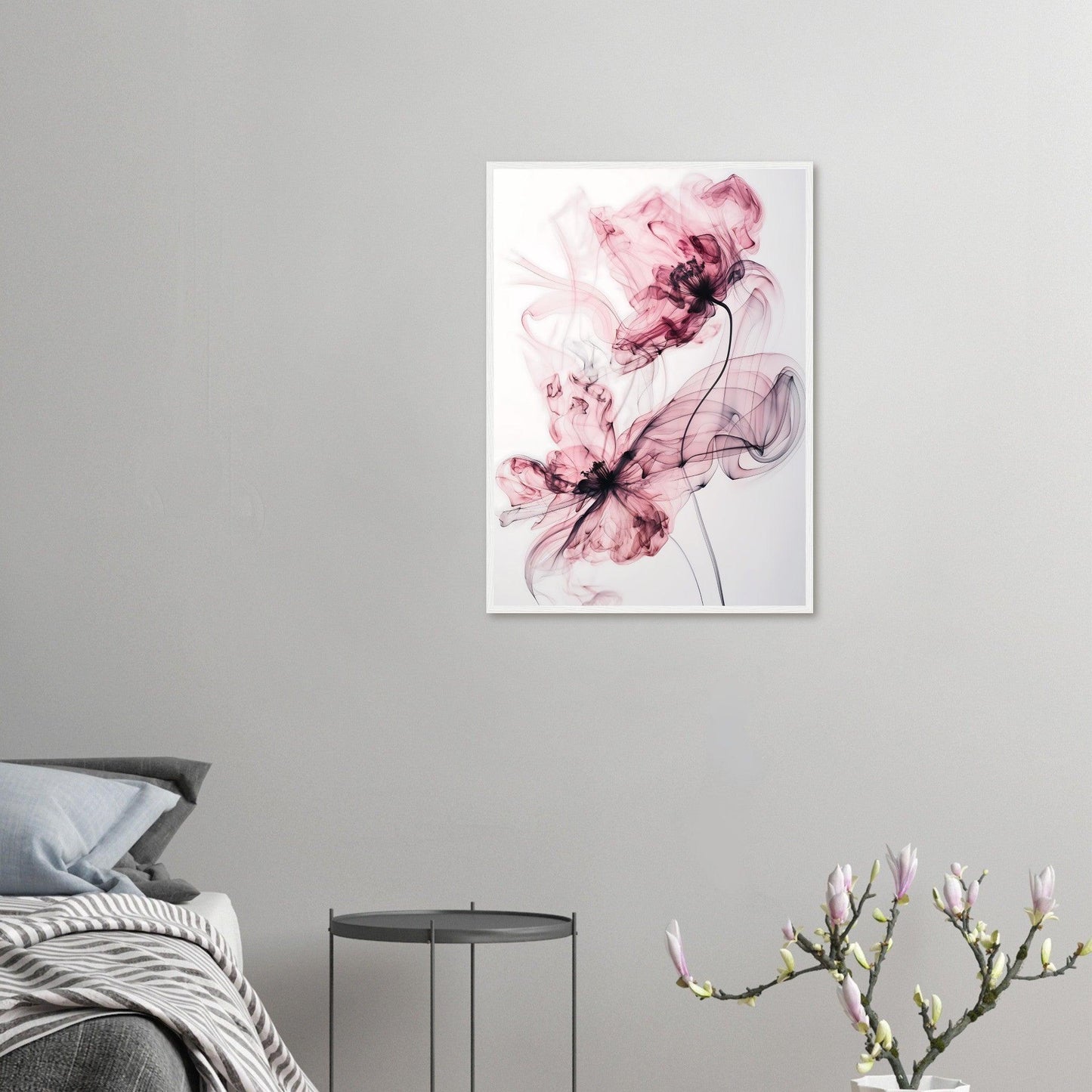 Blush Pink Smoke Flower Poster - EcoFrameArt
