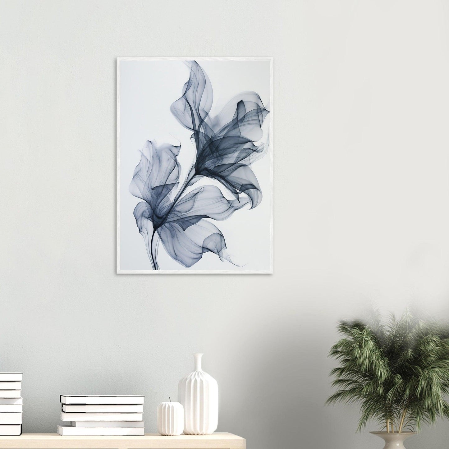 Deep Blue Smoke Flower Poster - EcoFrameArt