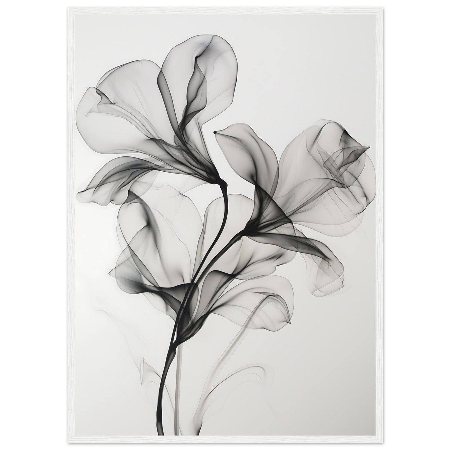 Elegant Black Smoke Flower Poster - EcoFrameArt