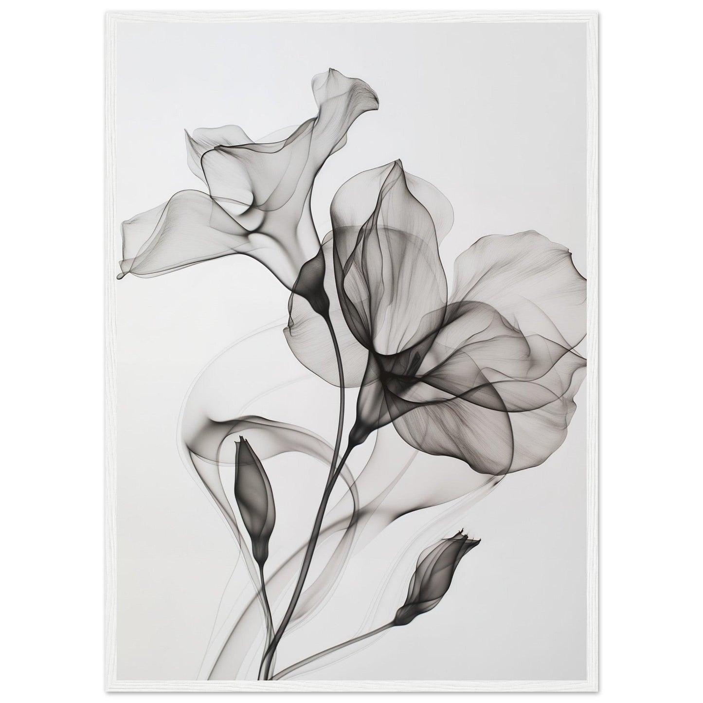 Elegant Black Smoke Flower Poster - EcoFrameArt