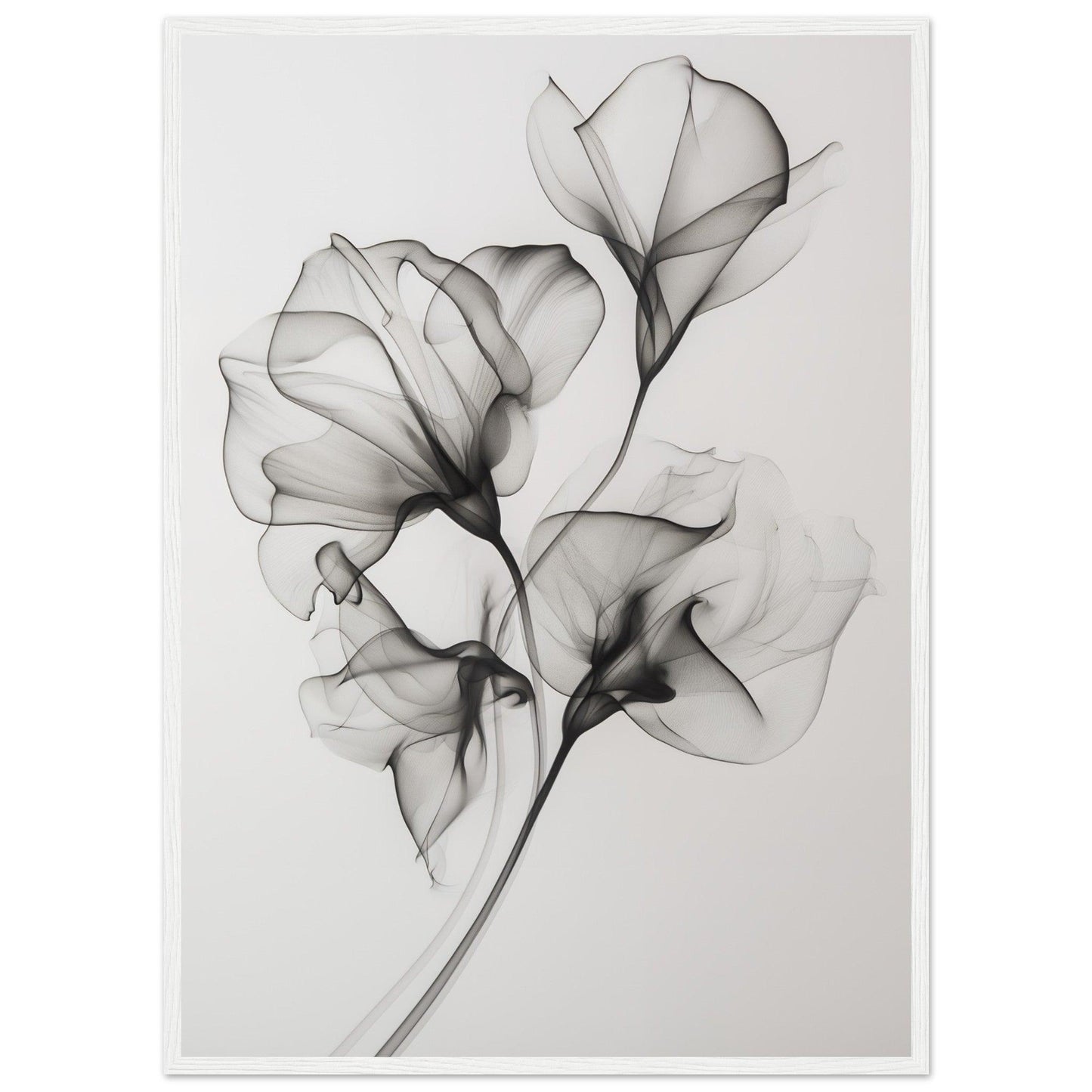 Elegant Black Smoke Flower Poster - EcoFrameArt