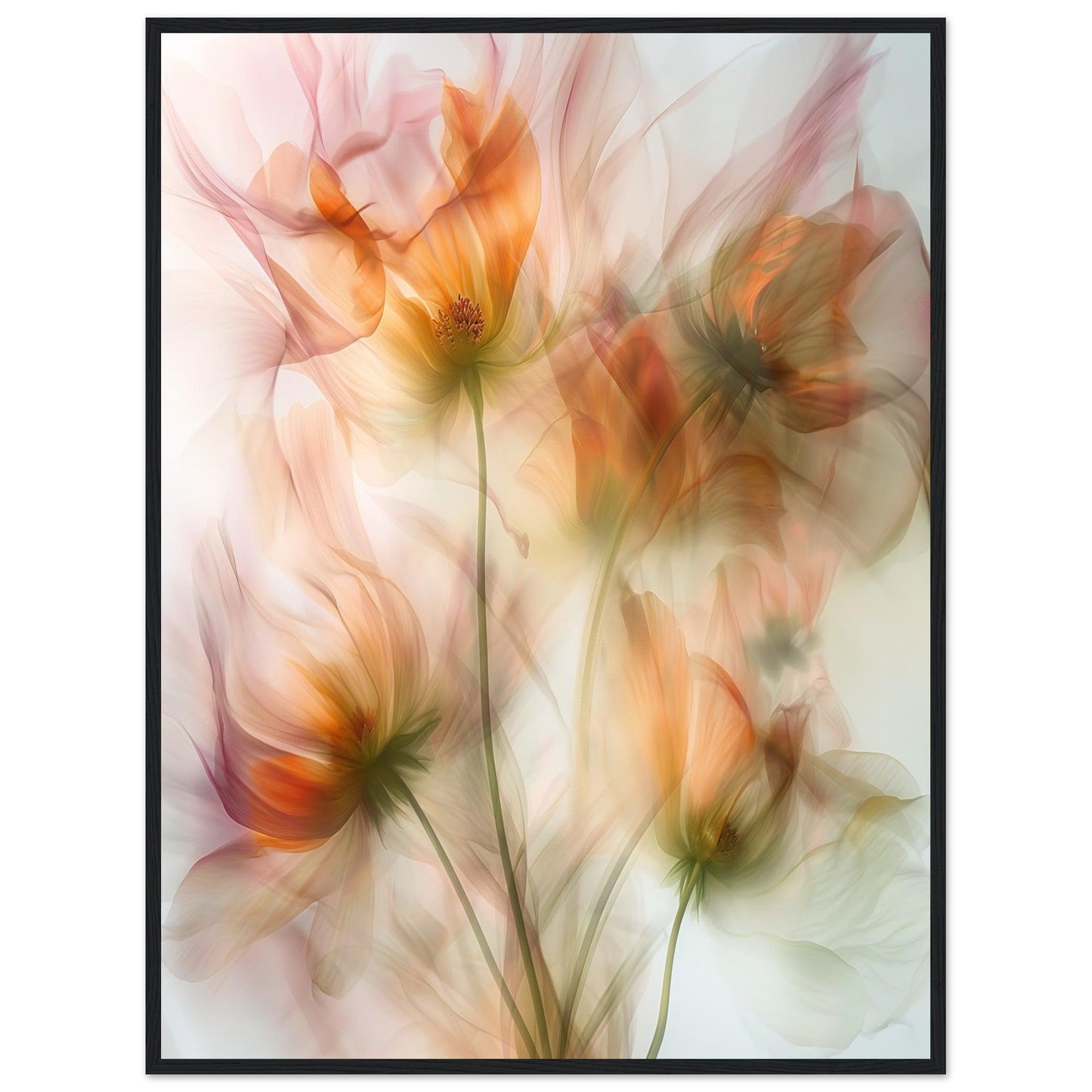 Warm Blossom Art, Premium Matte Paper, Wooden Frame - EcoFrameArt