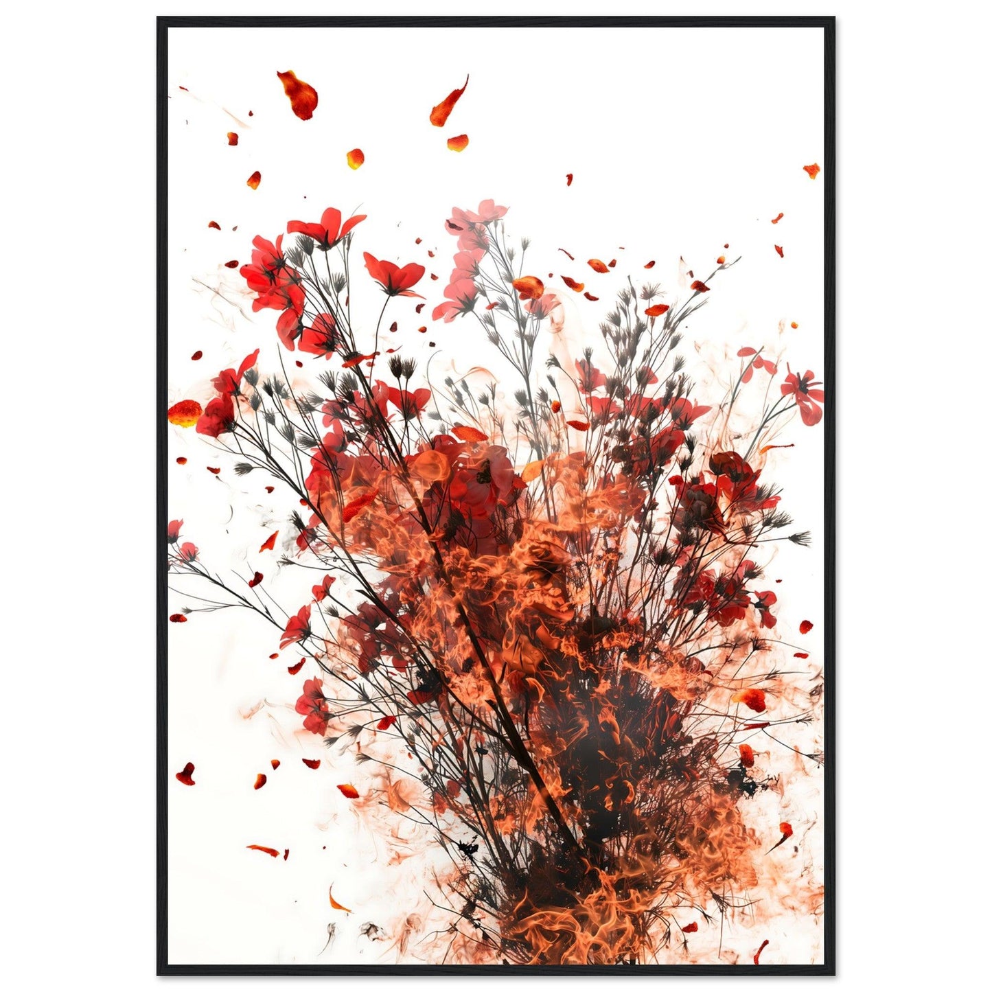 Ignite Red Smoke Flower Poster - EcoFrameArt