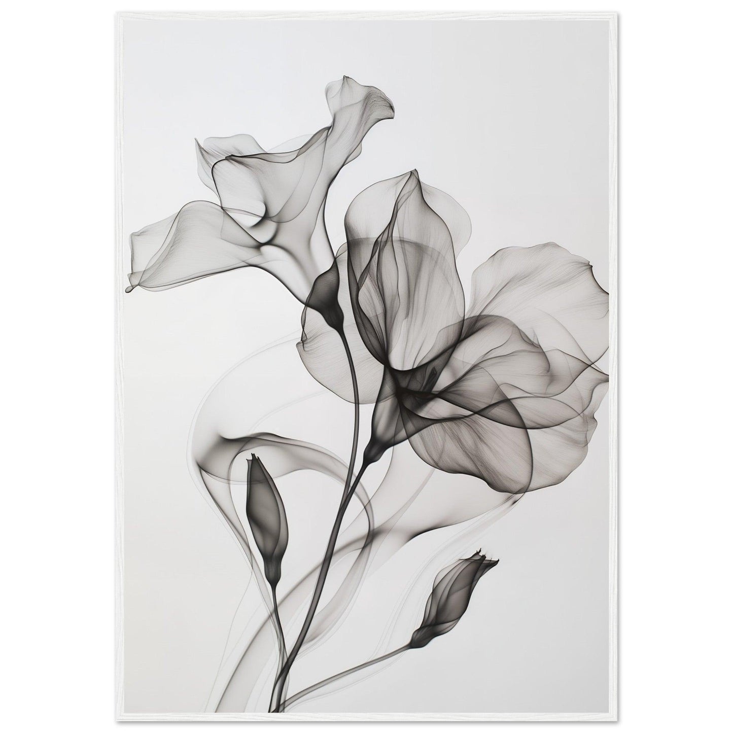 Elegant Black Smoke Flower Poster - EcoFrameArt