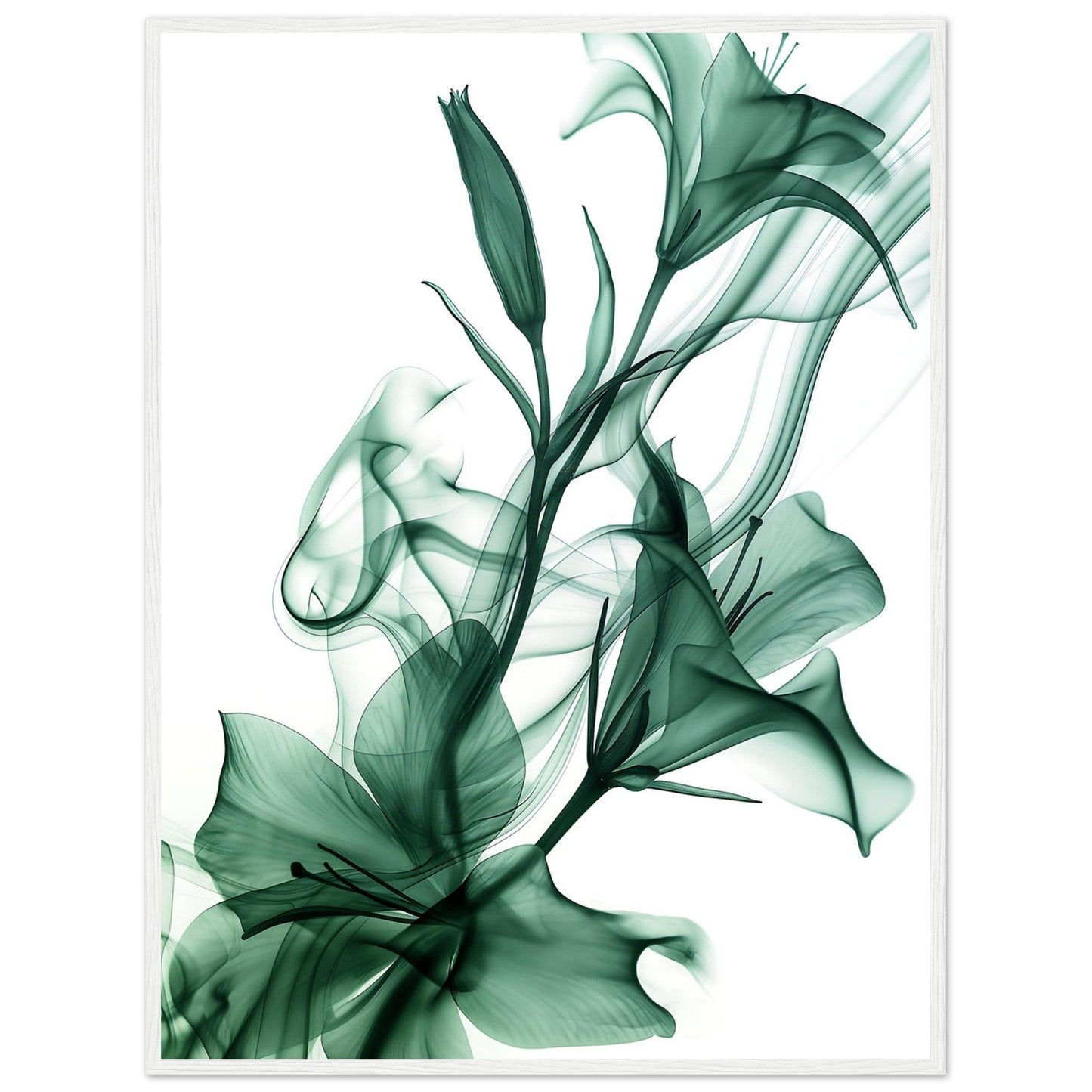Earthly Verdant Green Smoke Blossom Poster - EcoFrameArt