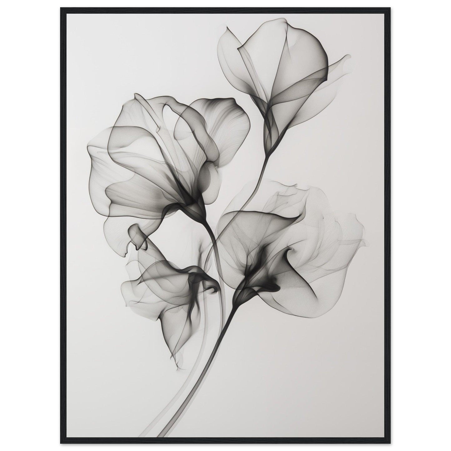 Elegant Black Smoke Flower Poster - EcoFrameArt