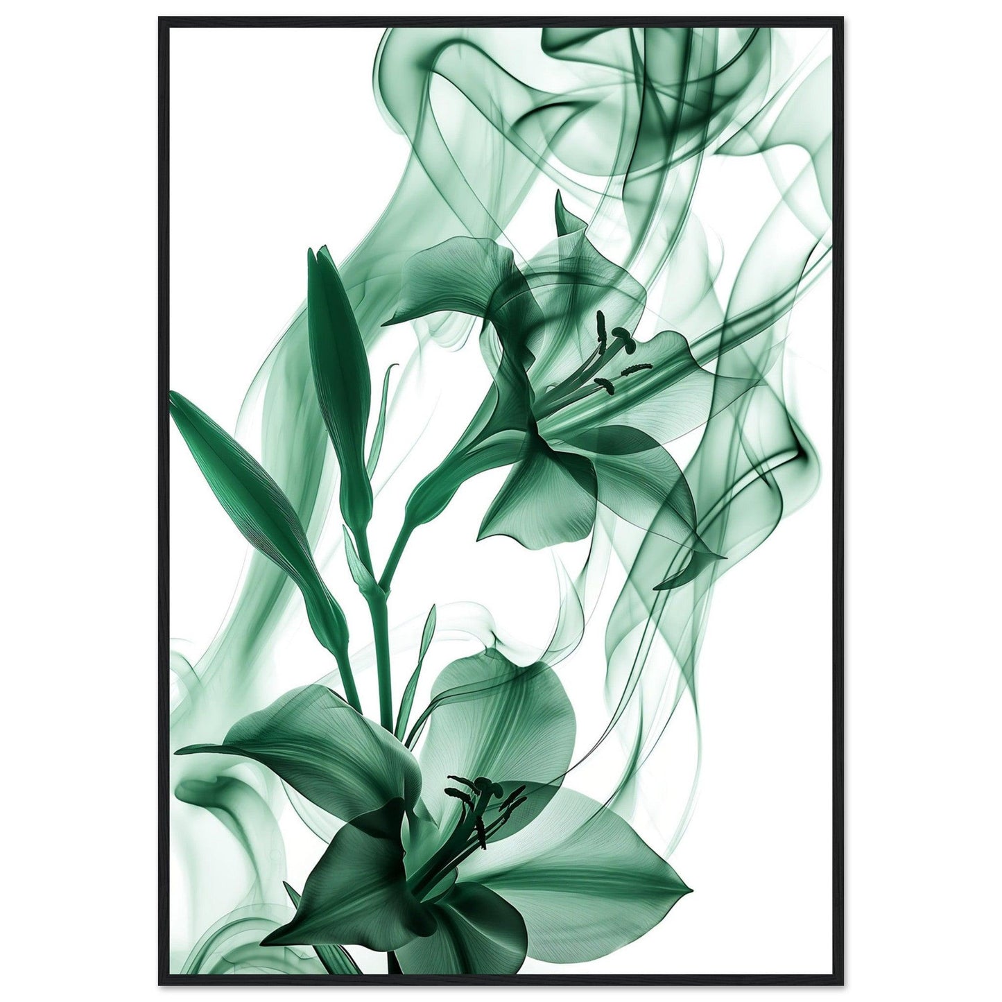 Earthly Verdant Green Smoke Blossom Poster - EcoFrameArt