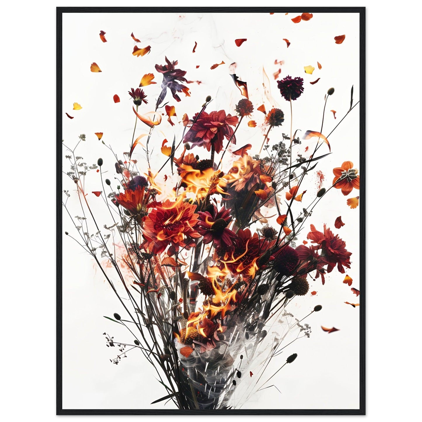 Fiery Blossom Burst Poster - EcoFrameArt