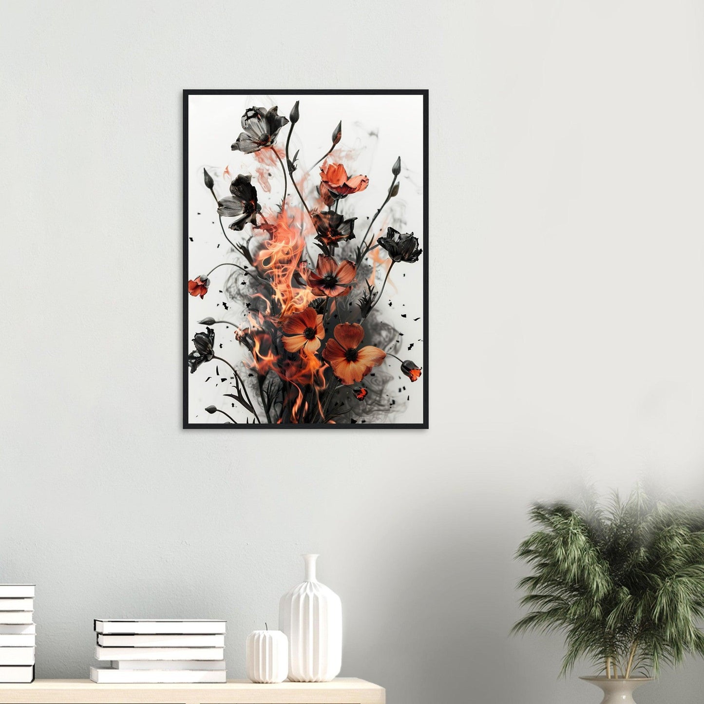 Flames & Blooms Abstract Poster - EcoFrameArt