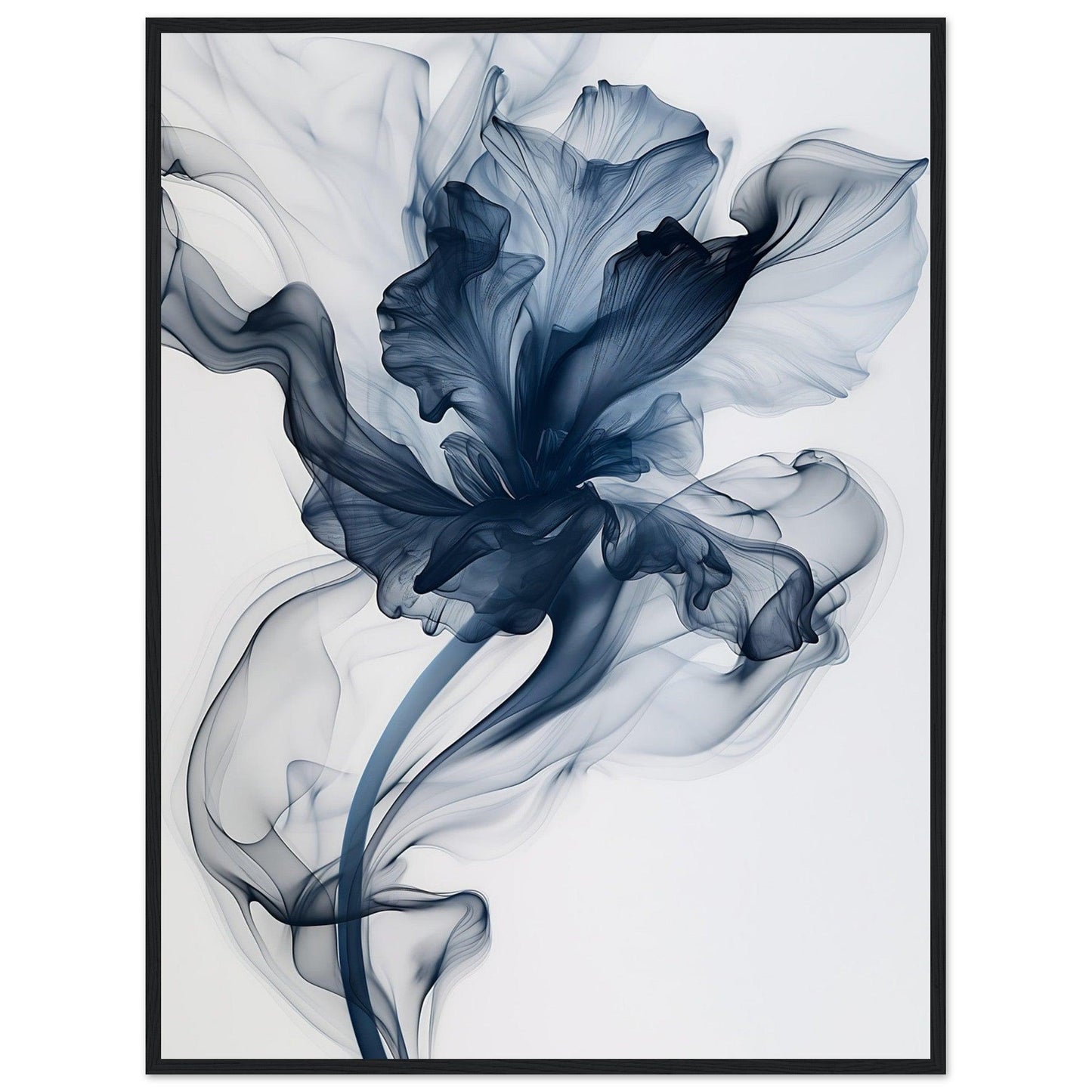 Deep Blue Smoke Flower Poster - EcoFrameArt