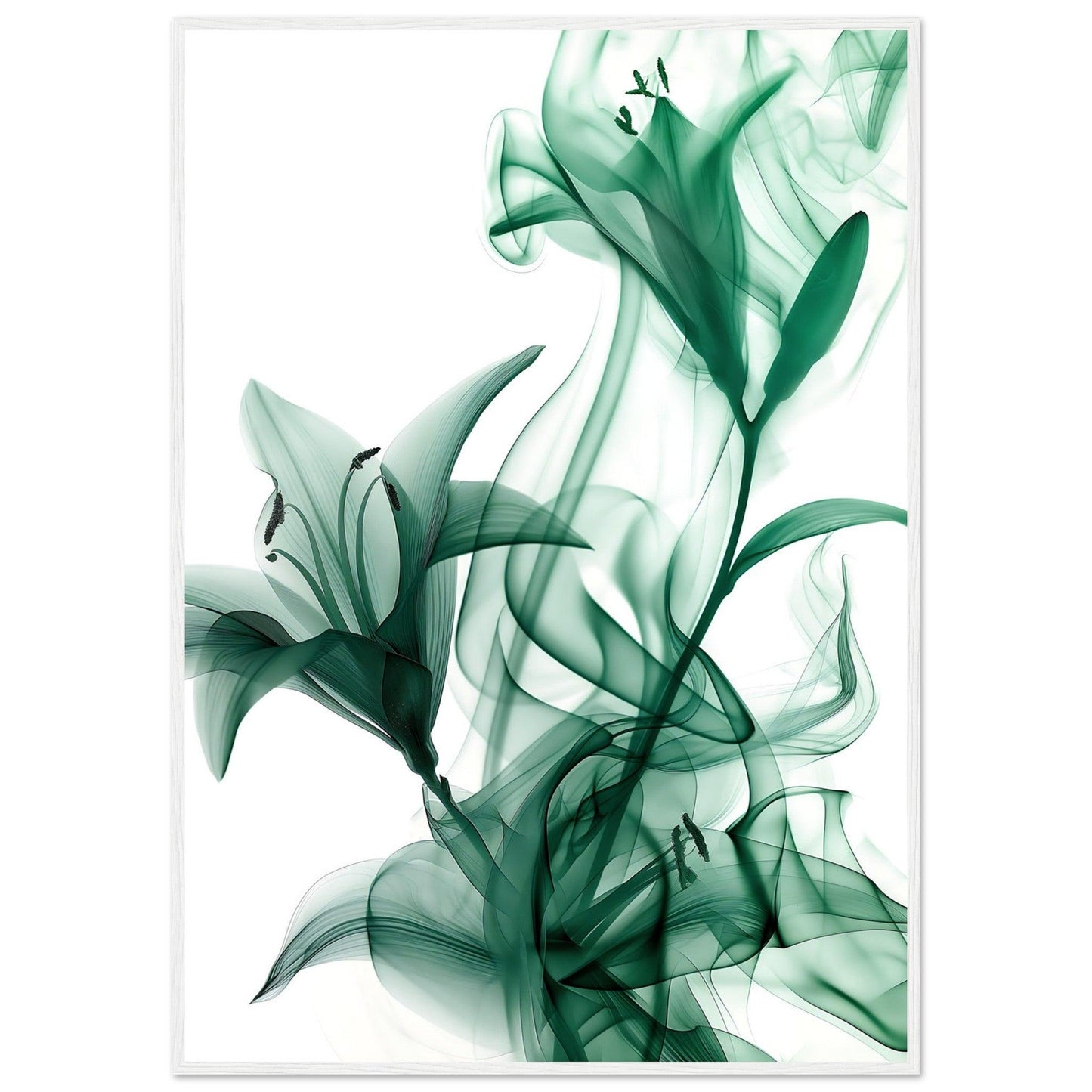 Earthly Verdant Green Smoke Blossom Poster - EcoFrameArt