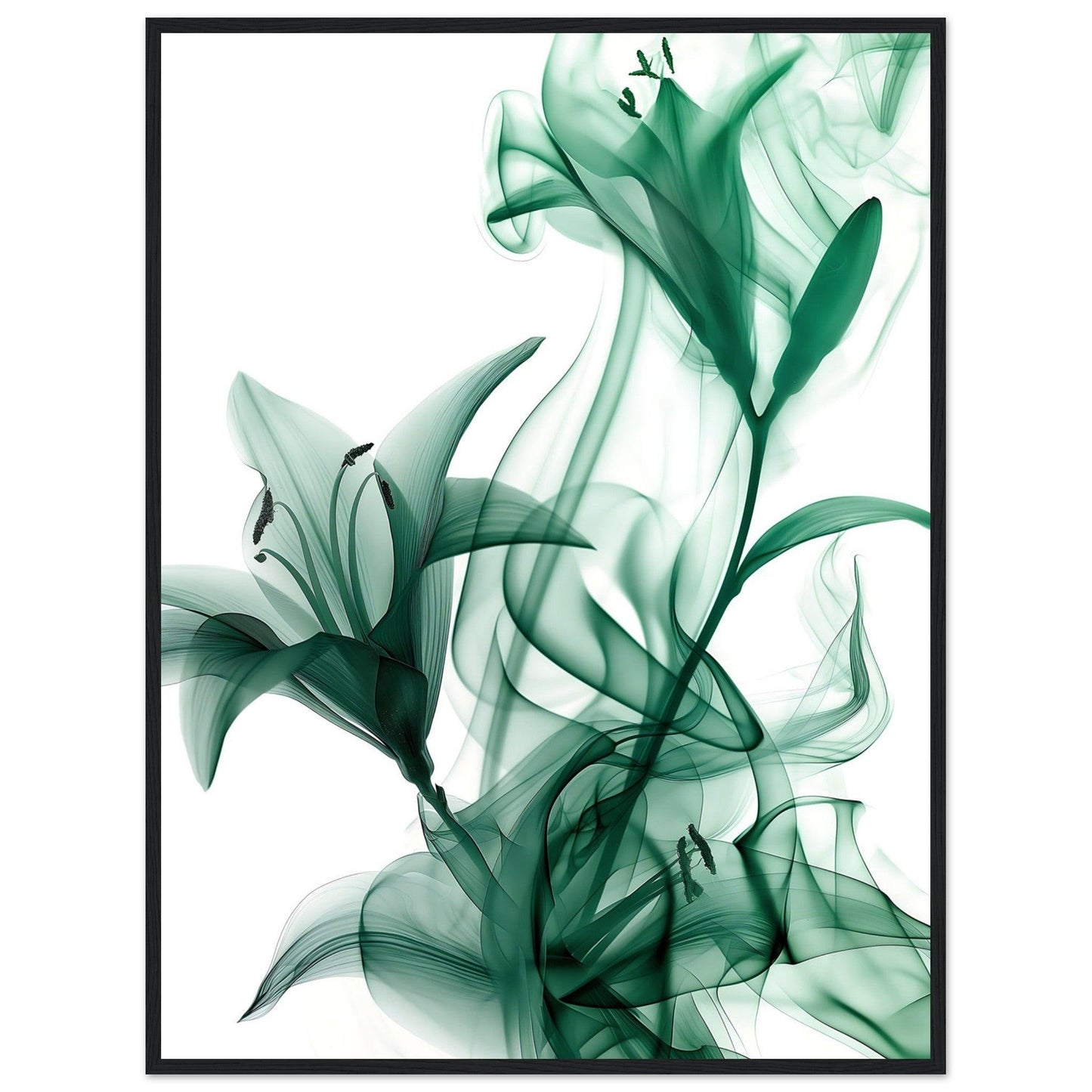 Earthly Verdant Green Smoke Blossom Poster - EcoFrameArt