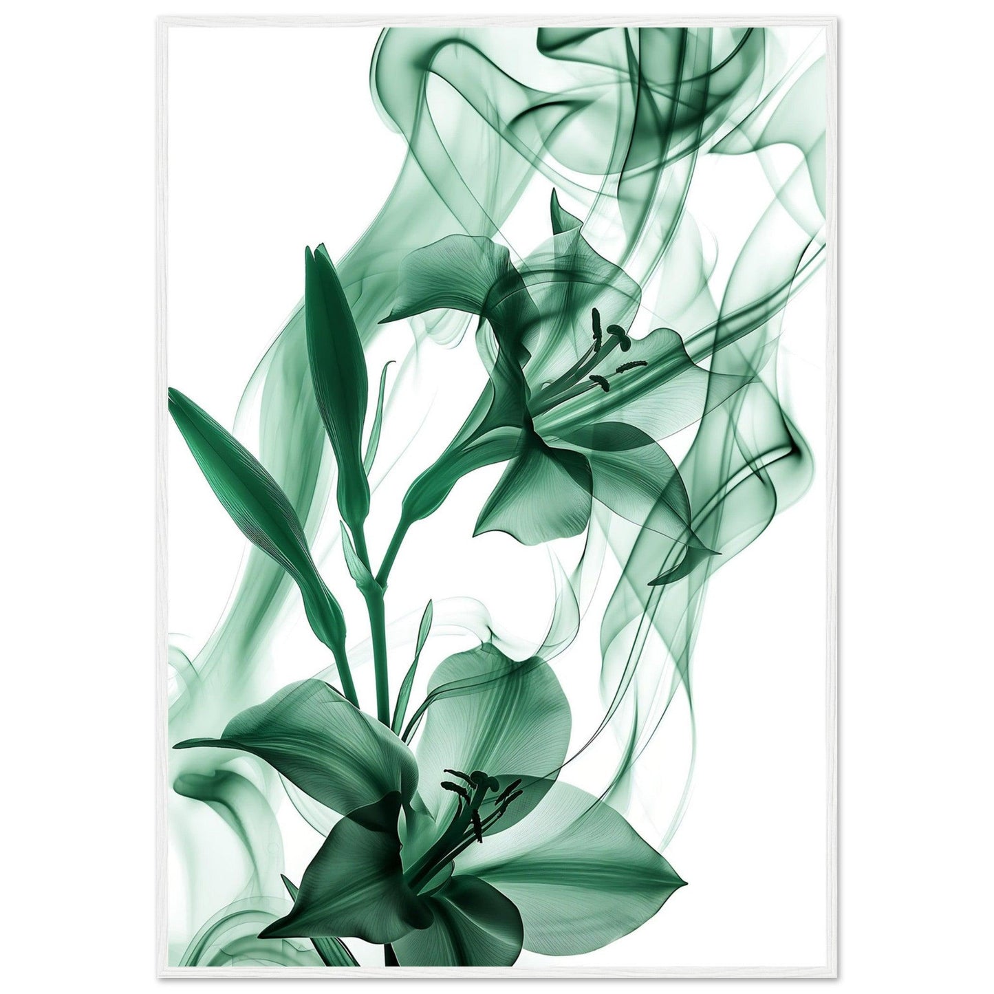 Earthly Verdant Green Smoke Blossom Poster - EcoFrameArt