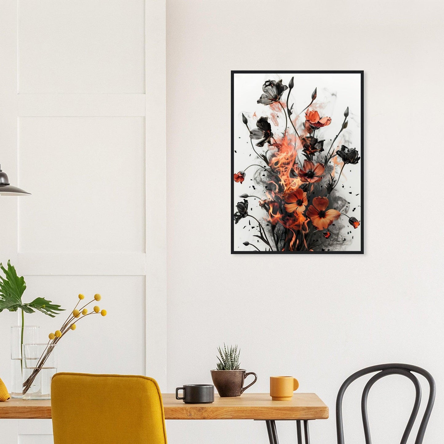 Flames & Blooms Abstract Poster - EcoFrameArt