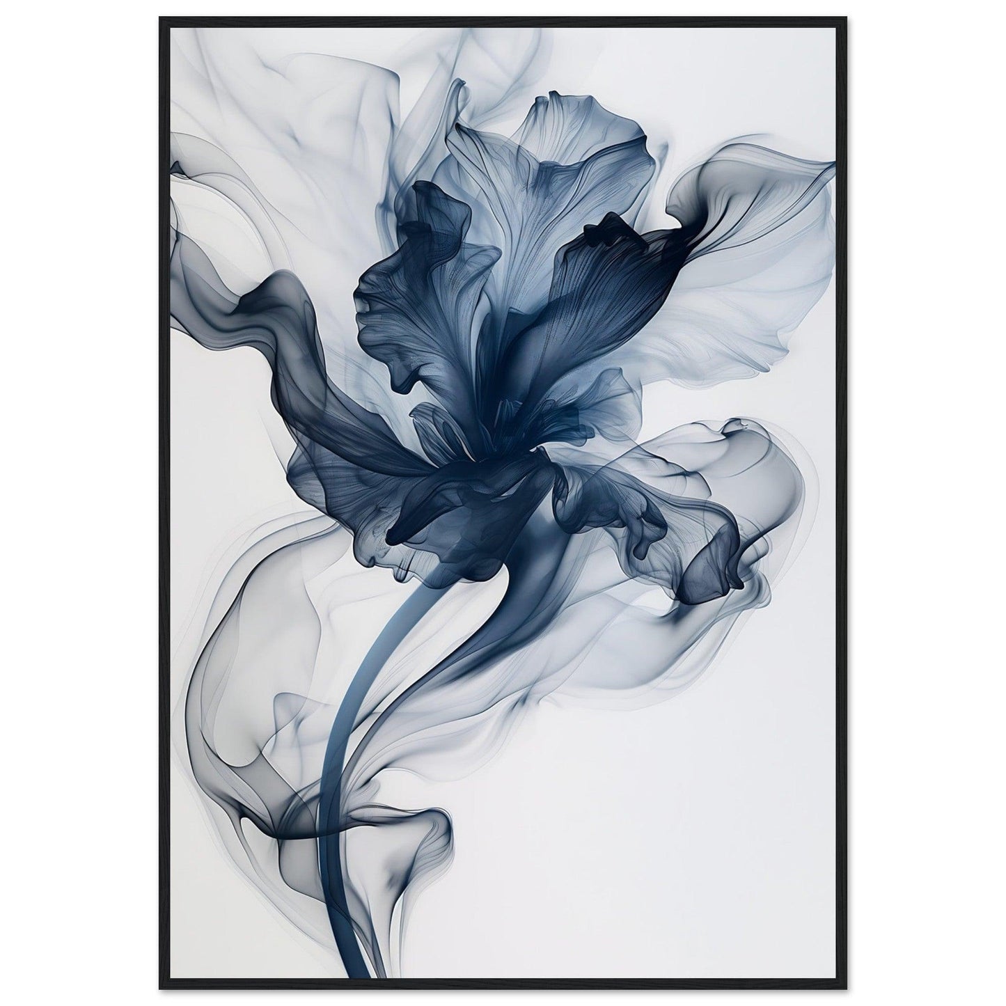 Deep Blue Smoke Flower Poster - EcoFrameArt