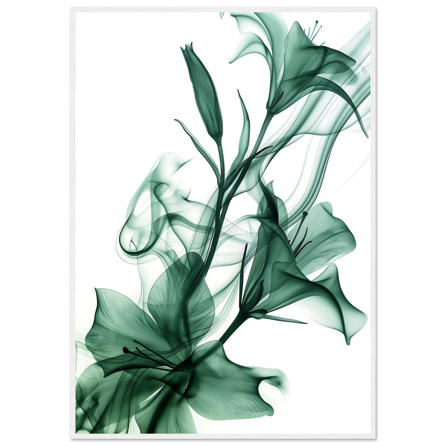 Earthly Verdant Green Smoke Blossom Poster - EcoFrameArt