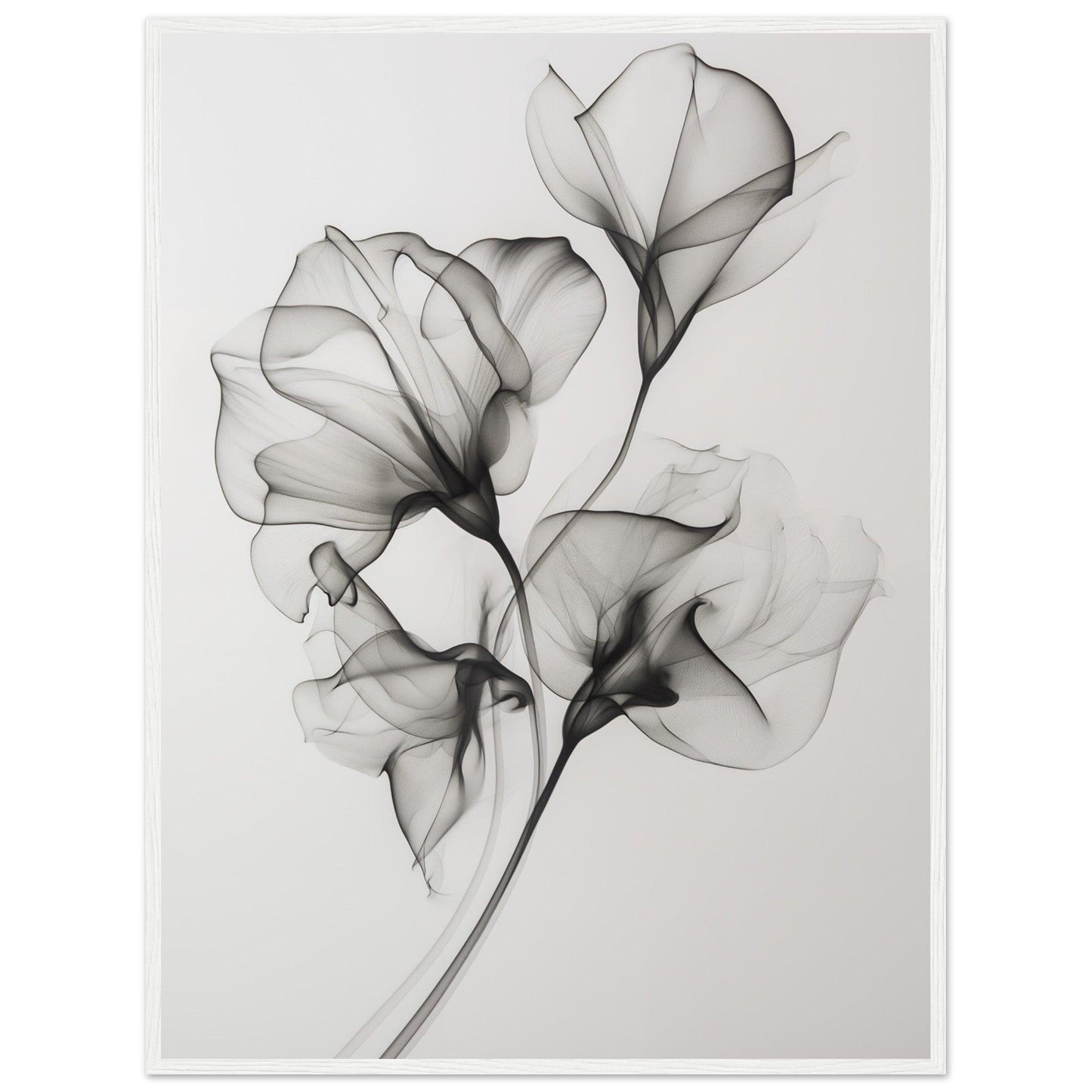Elegant Black Smoke Flower Poster - EcoFrameArt