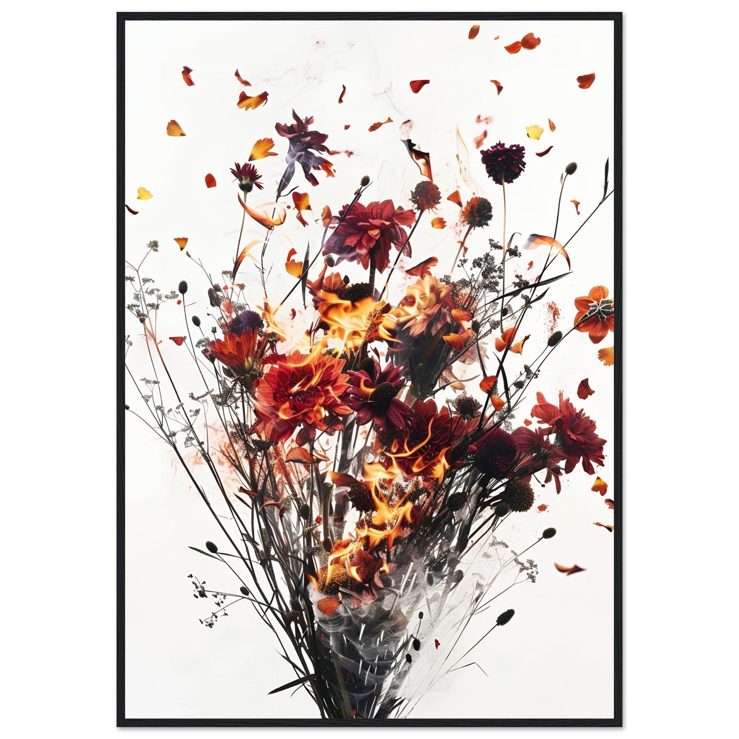 Fiery Blossom Burst Poster - EcoFrameArt