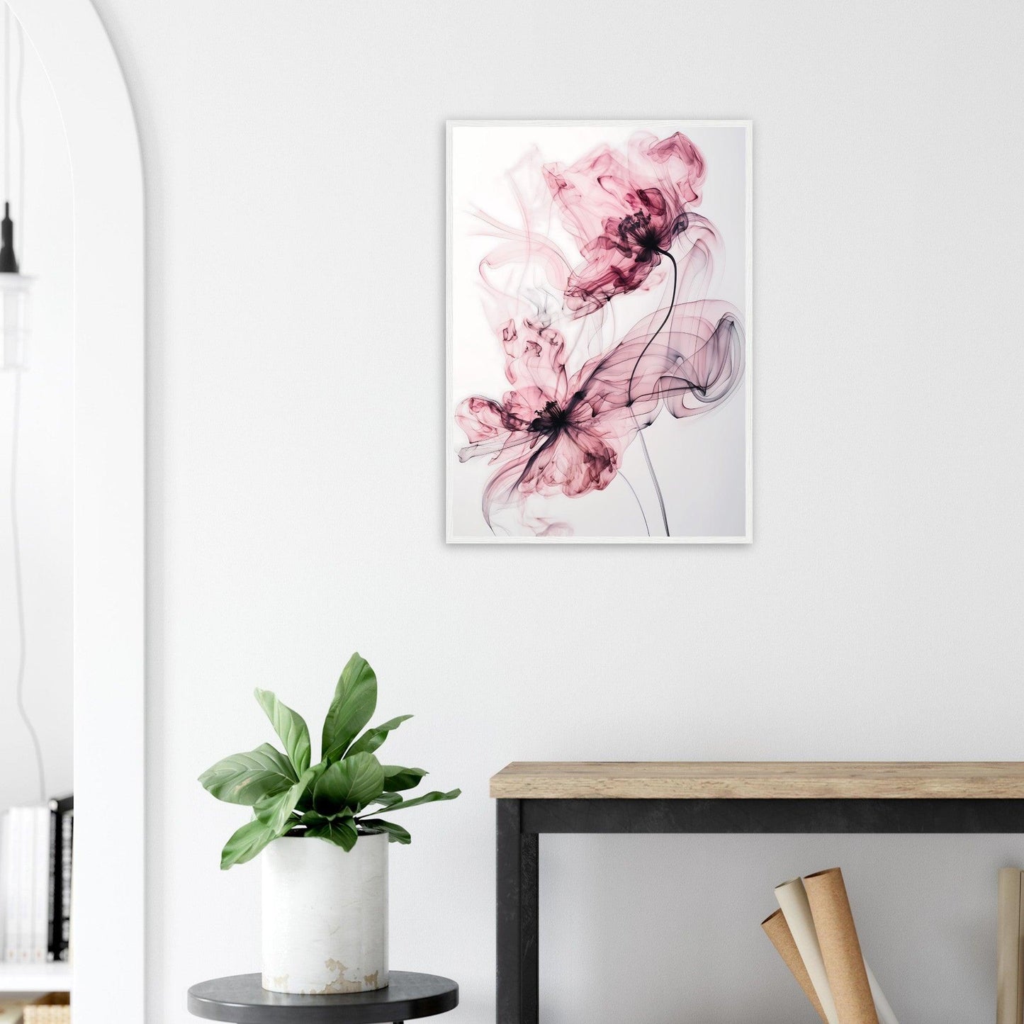 Blush Pink Smoke Flower Poster - EcoFrameArt