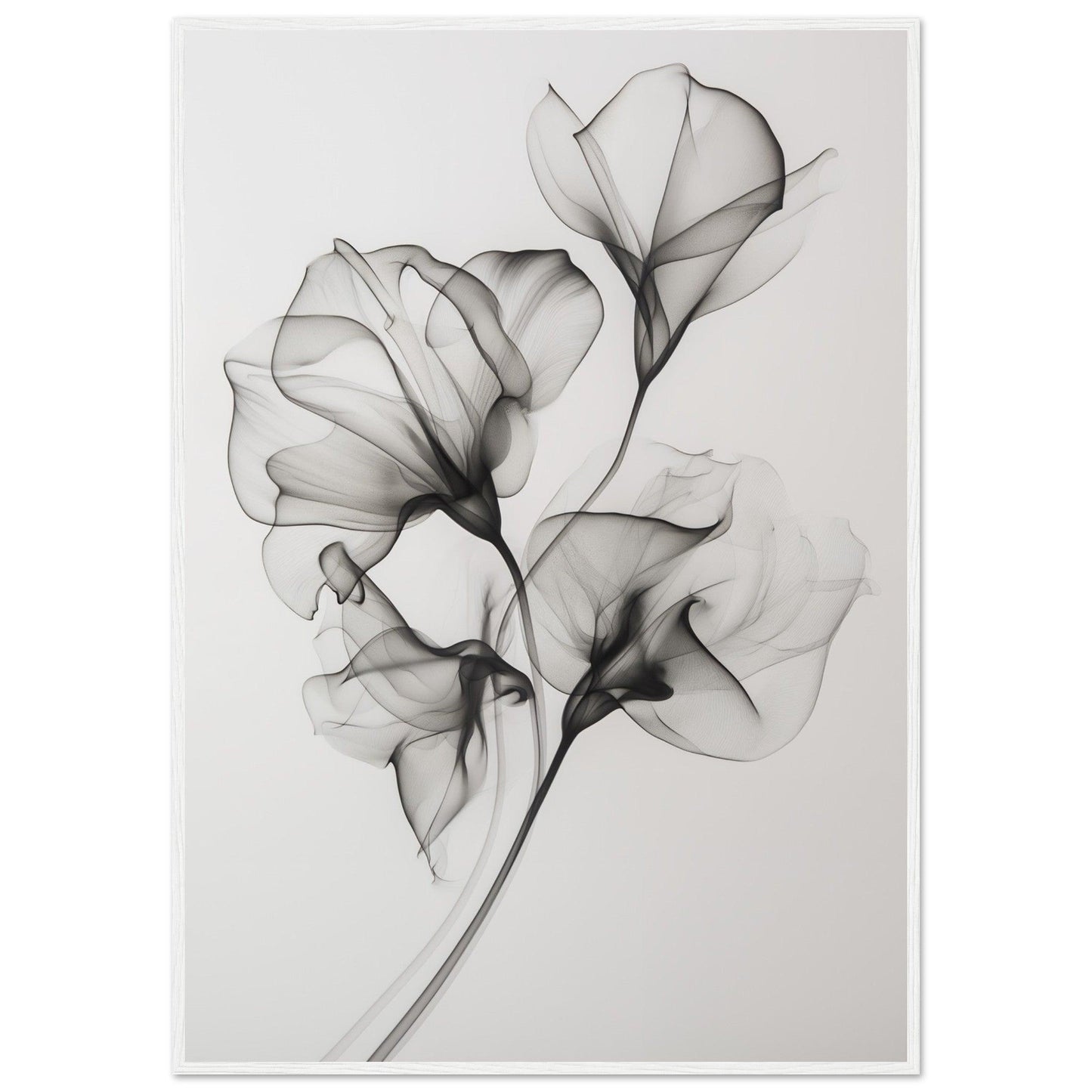 Elegant Black Smoke Flower Poster - EcoFrameArt