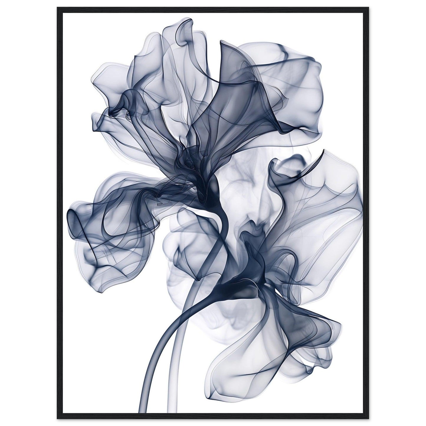 Deep Blue Smoke Flower Poster - EcoFrameArt