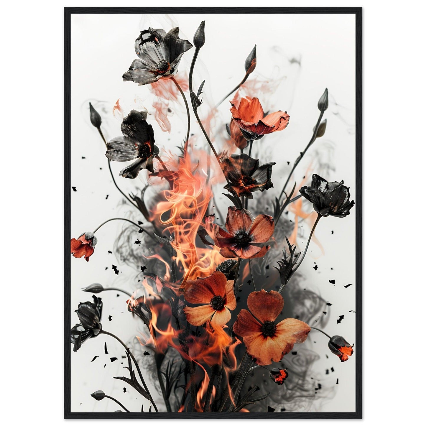 Flames & Blooms Abstract Poster - EcoFrameArt