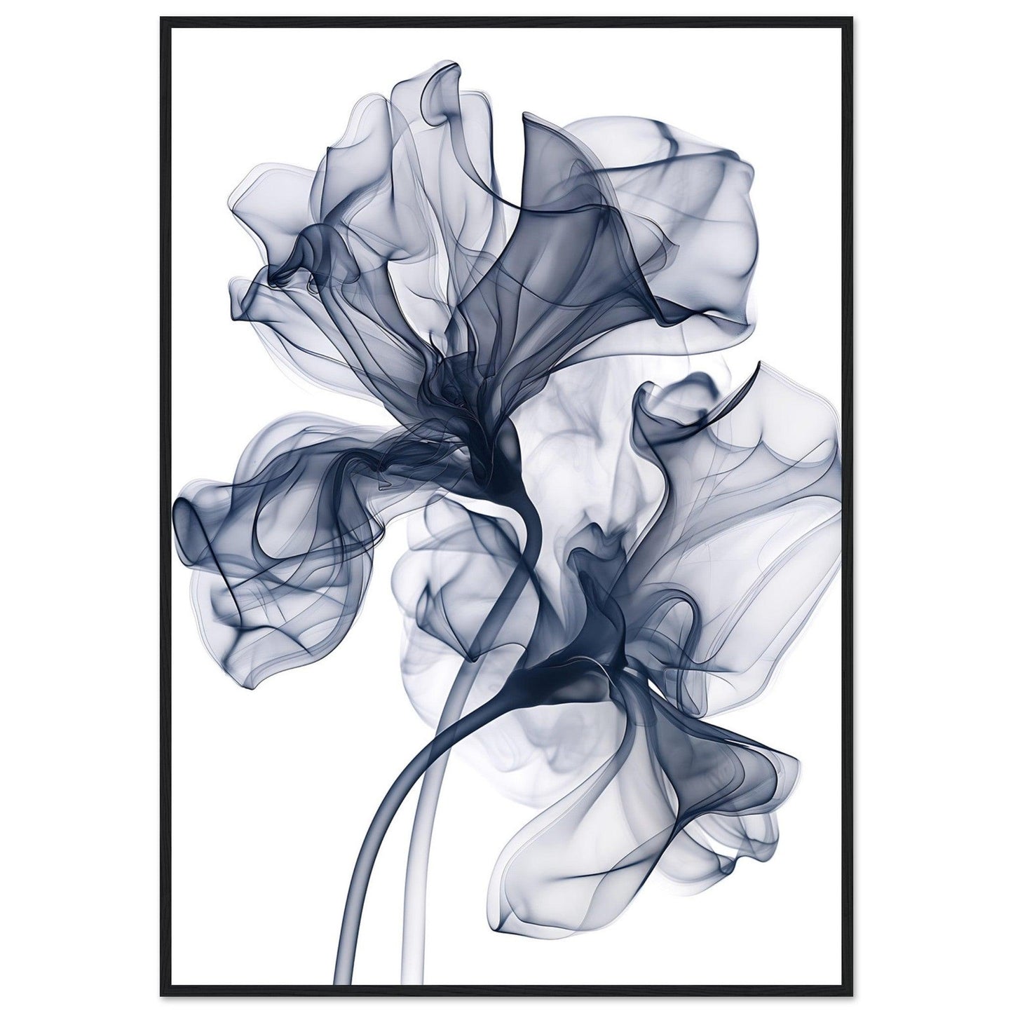 Deep Blue Smoke Flower Poster - EcoFrameArt