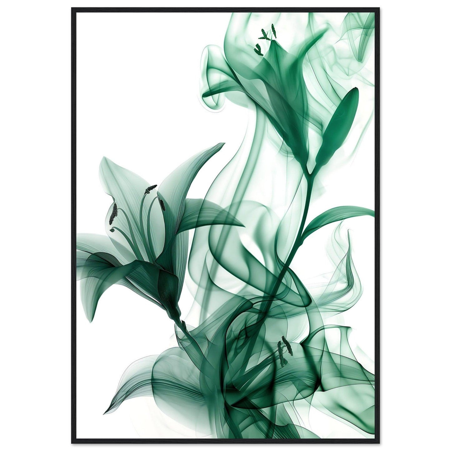 Earthly Verdant Green Smoke Blossom Poster - EcoFrameArt