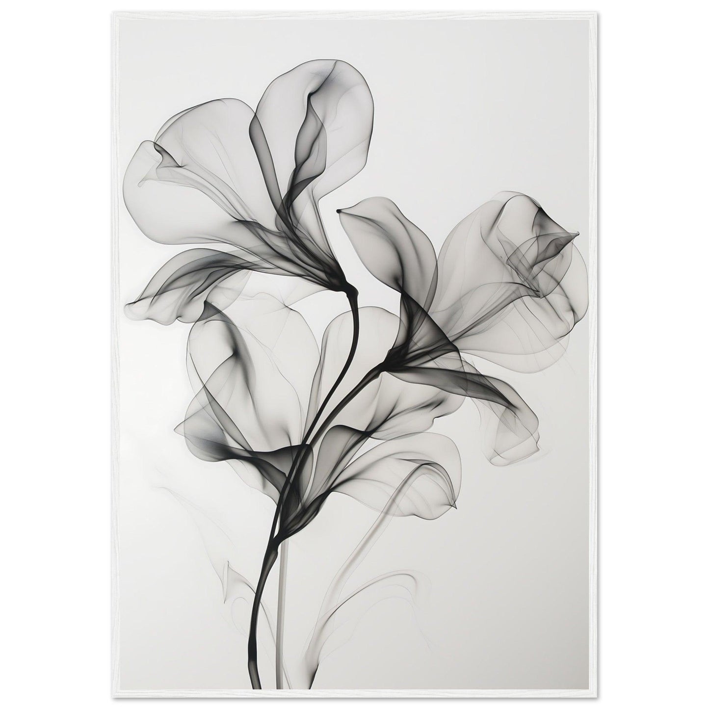 Elegant Black Smoke Flower Poster - EcoFrameArt
