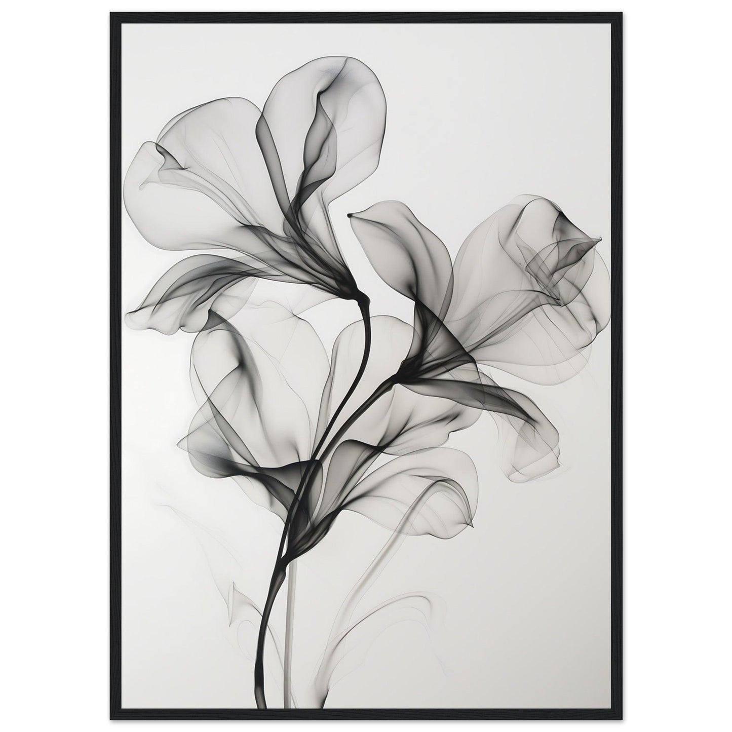 Elegant Black Smoke Flower Poster - EcoFrameArt