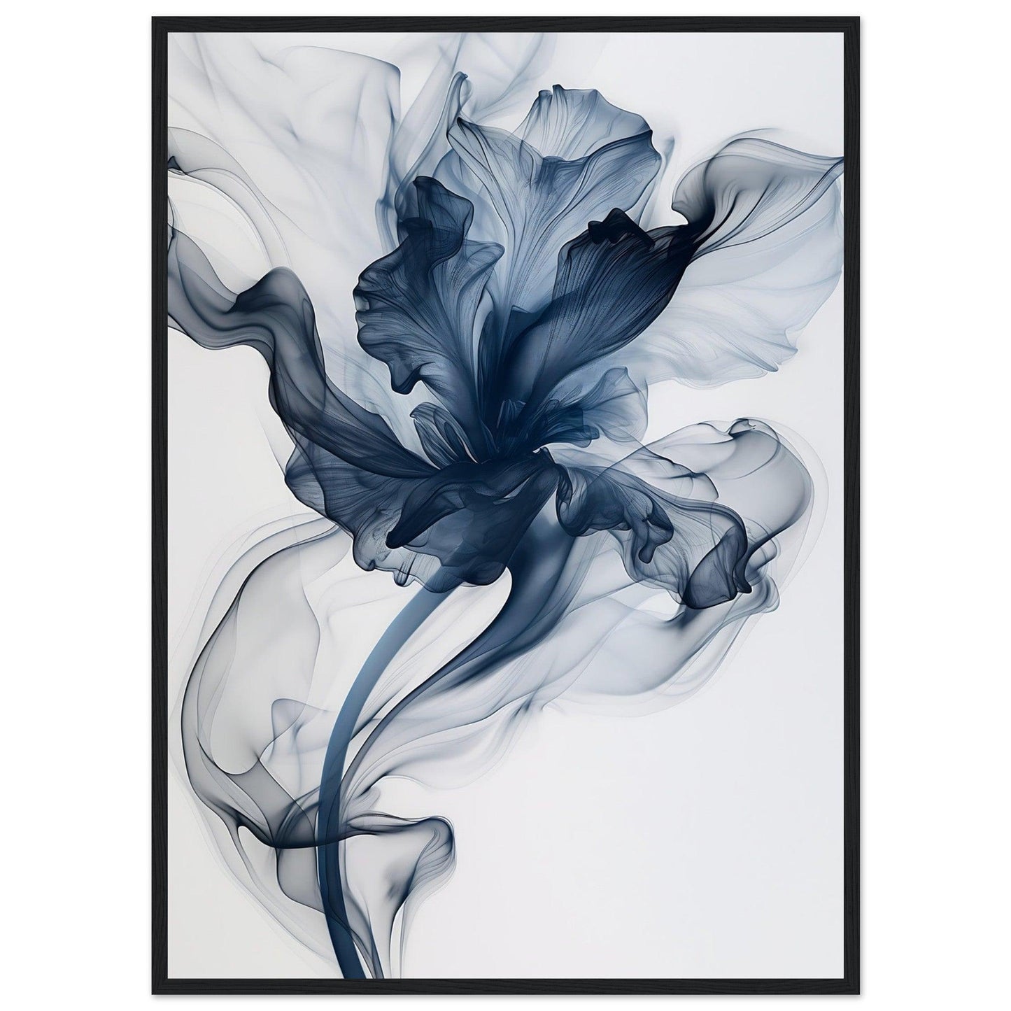 Deep Blue Smoke Flower Poster - EcoFrameArt