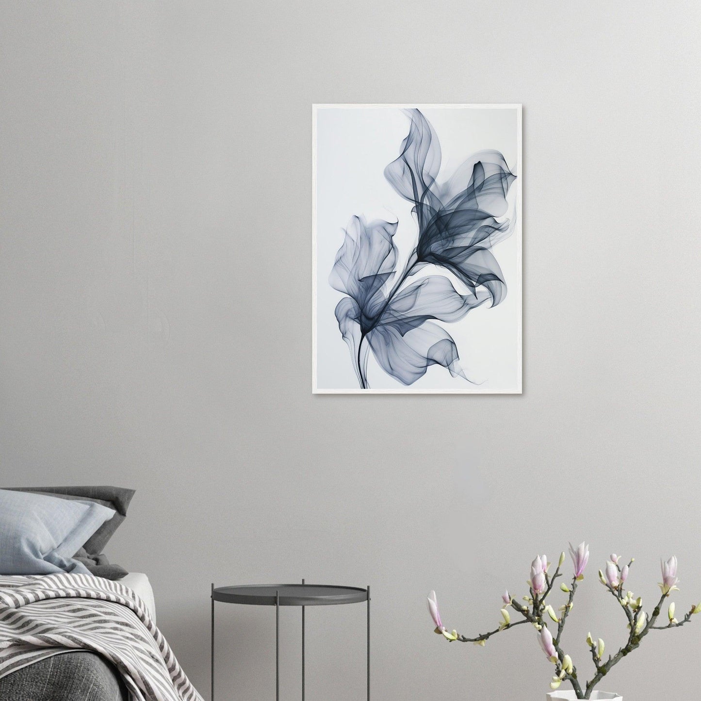 Deep Blue Smoke Flower Poster - EcoFrameArt