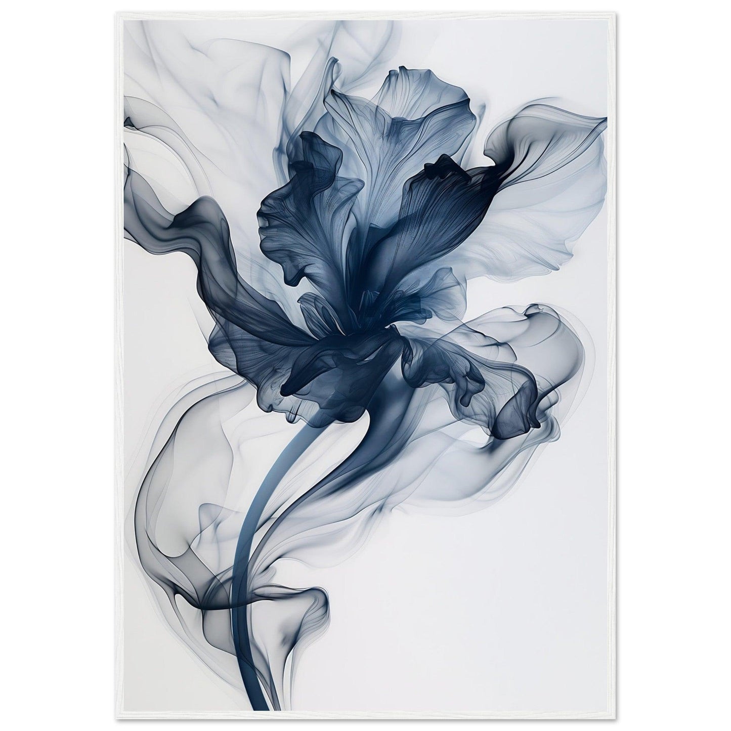 Deep Blue Smoke Flower Poster - EcoFrameArt