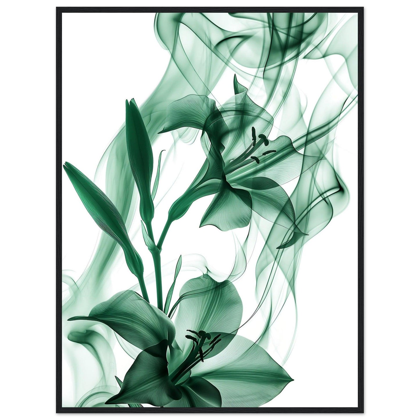 Earthly Verdant Green Smoke Blossom Poster - EcoFrameArt