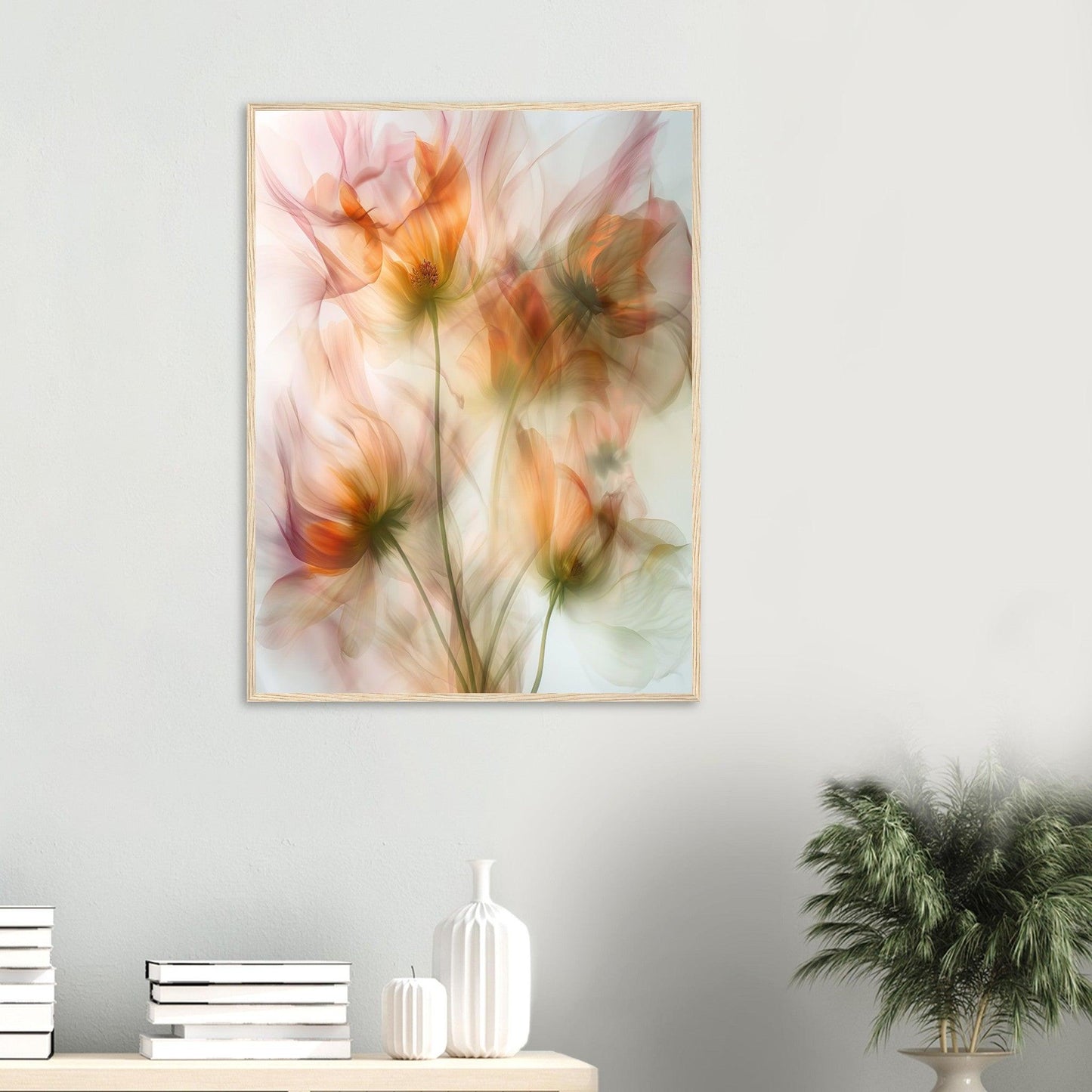 Warm Blossom Art, Premium Matte Paper, Wooden Frame - EcoFrameArt