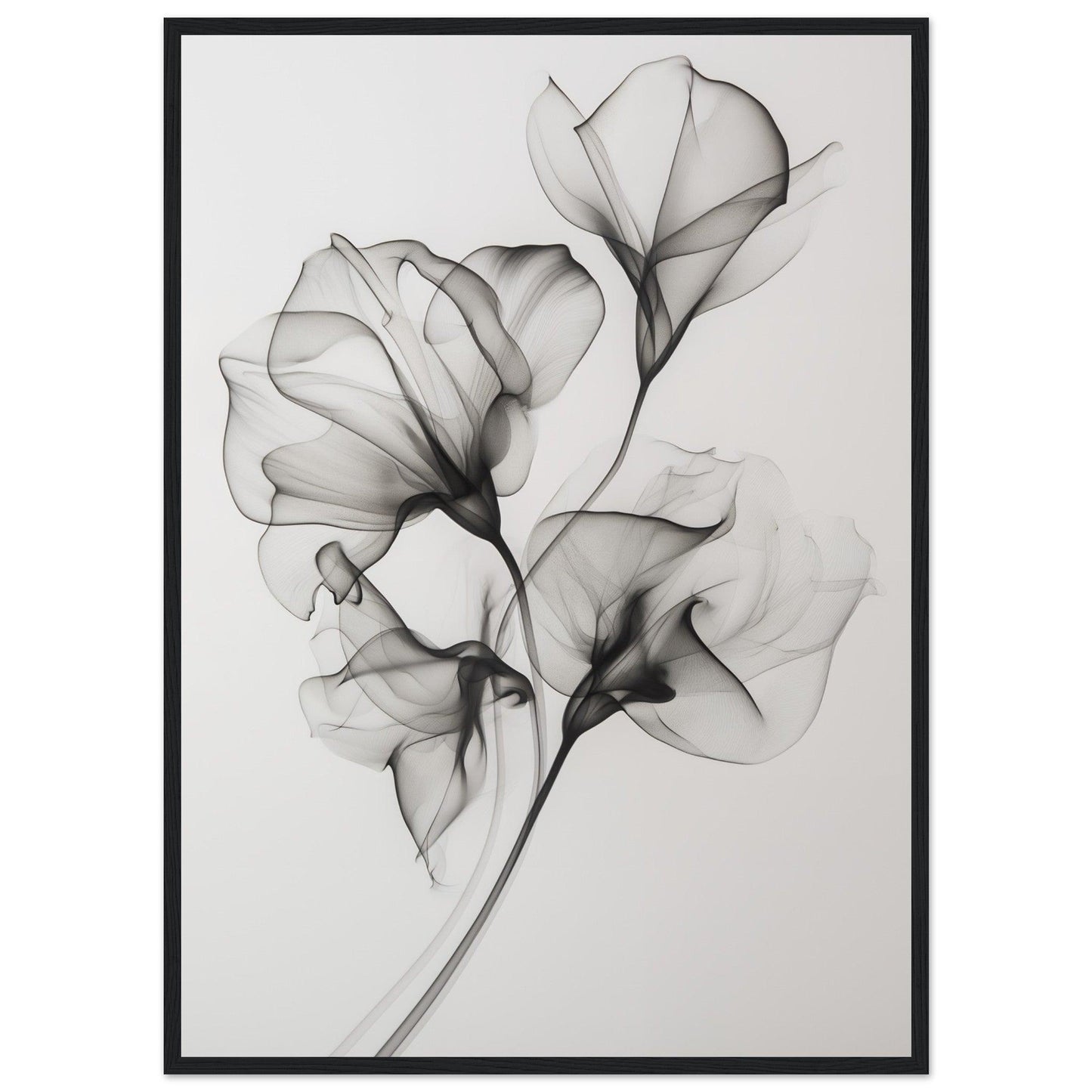 Elegant Black Smoke Flower Poster - EcoFrameArt