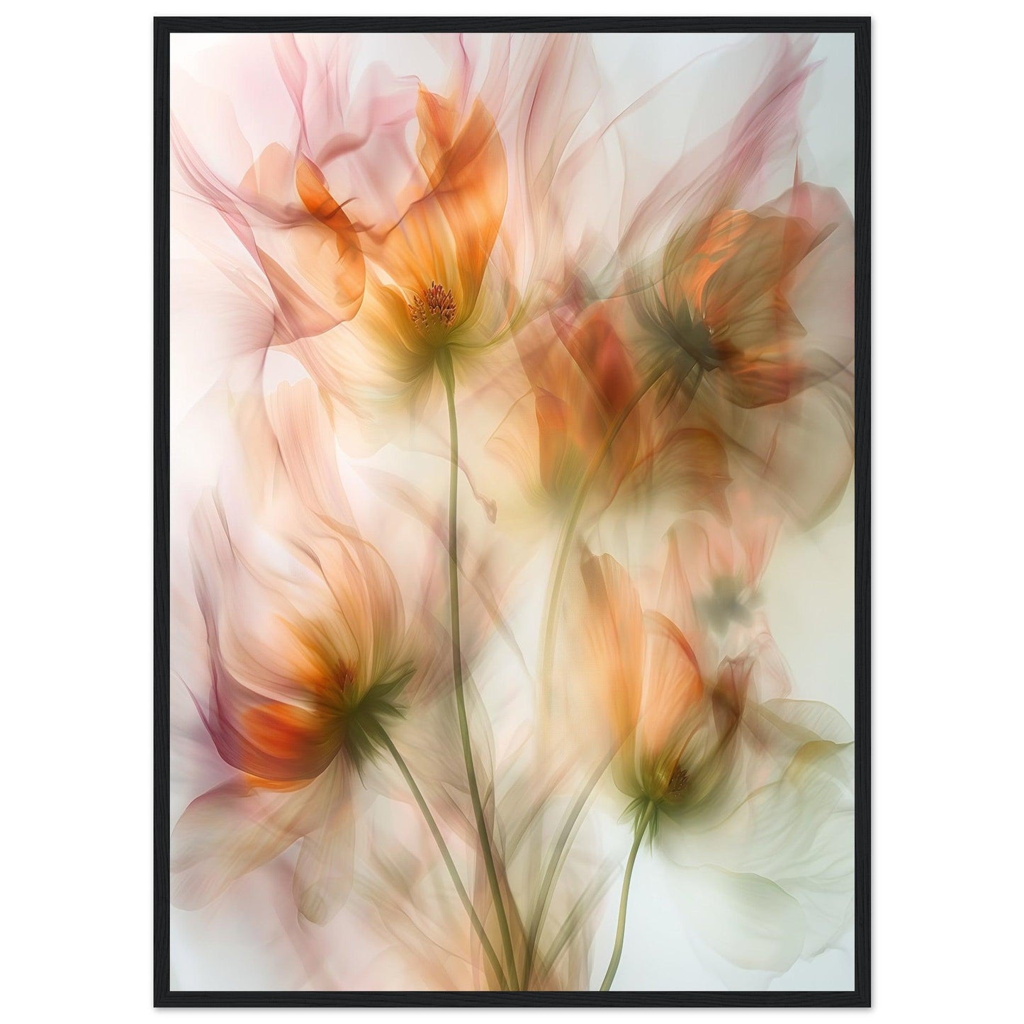 Warm Blossom Art, Premium Matte Paper, Wooden Frame - EcoFrameArt