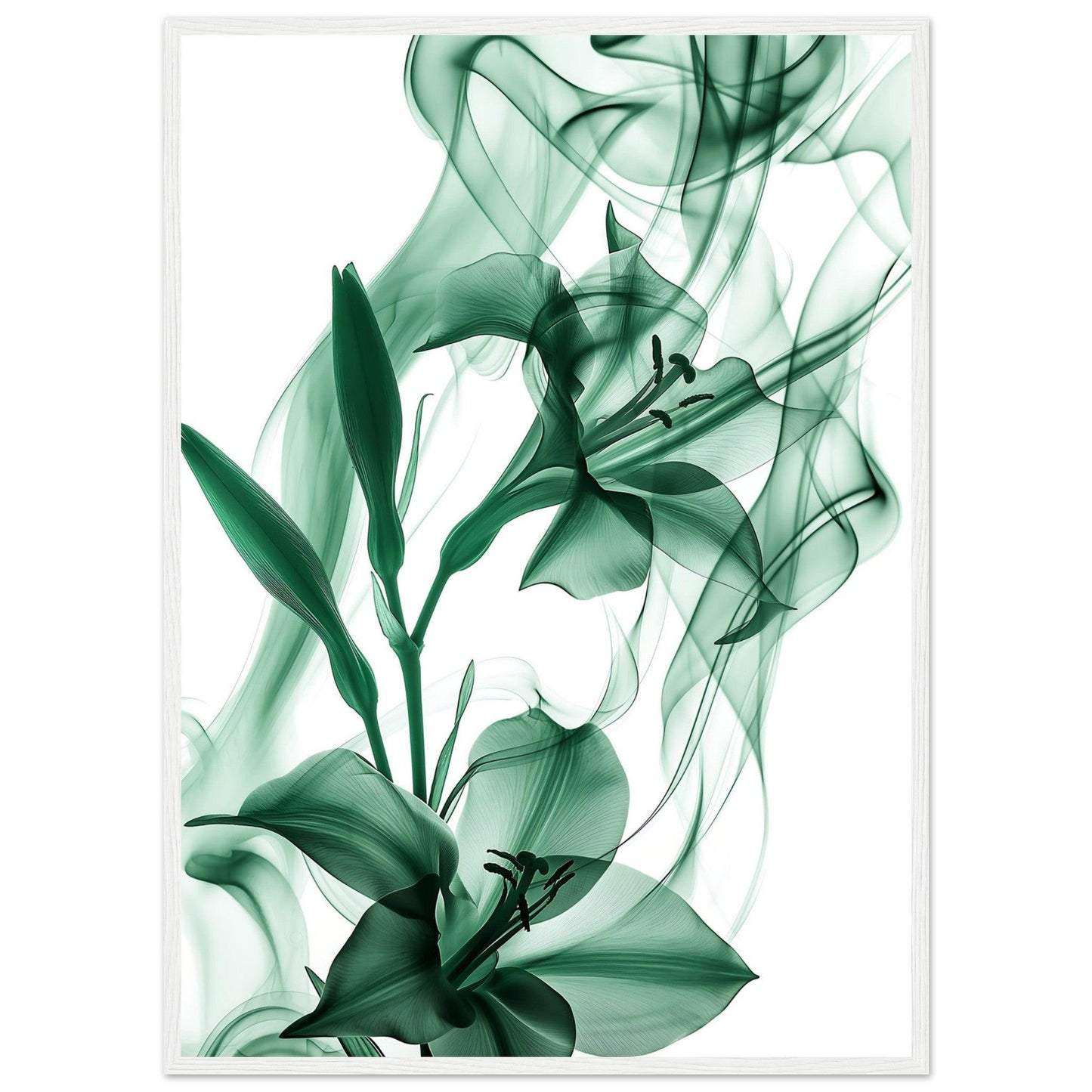 Earthly Verdant Green Smoke Blossom Poster - EcoFrameArt